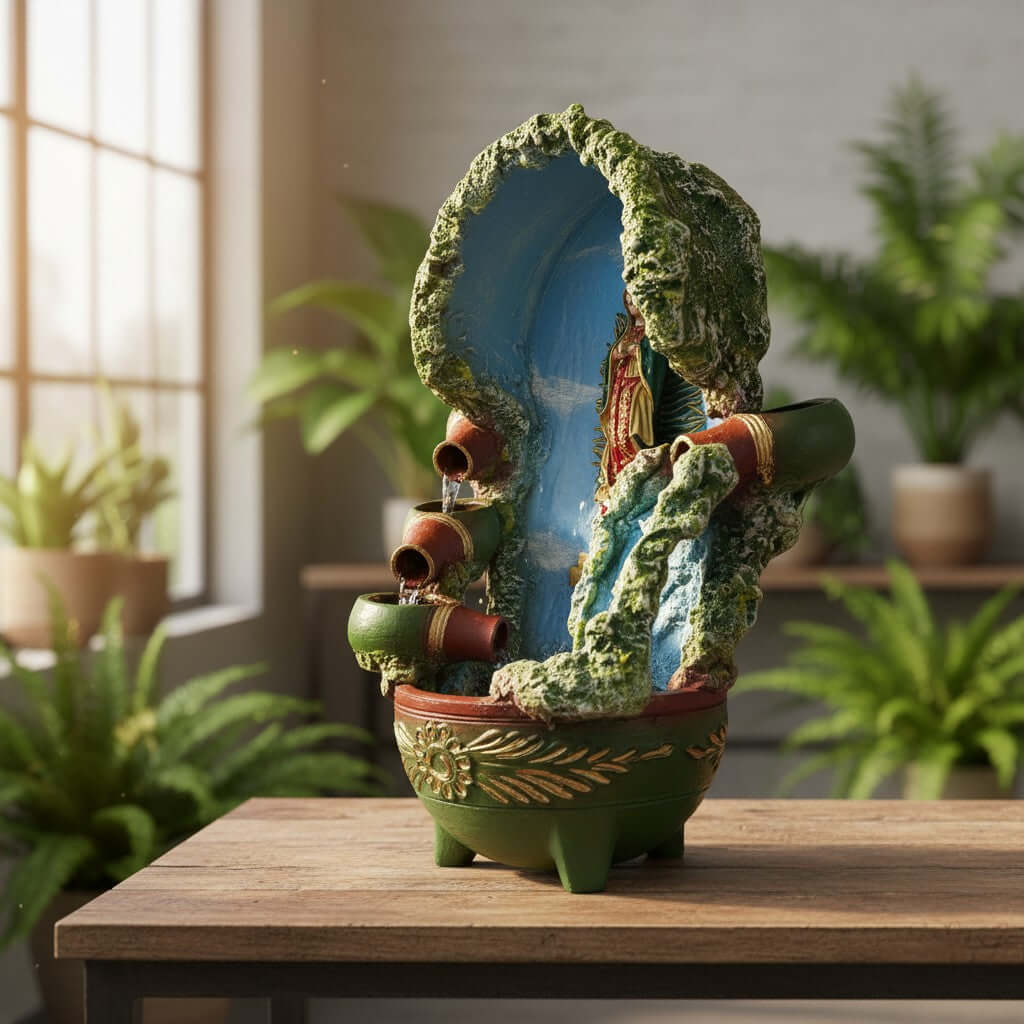 Hand-Painted Talavera Outdoor Fountain