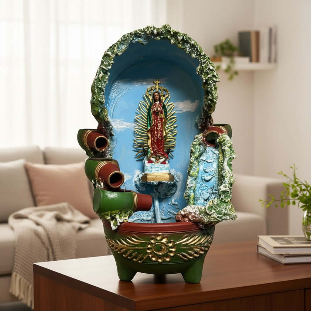 Hand-Painted Talavera Outdoor Fountain