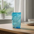 Teal Swirl Handblown Tumbler Glass