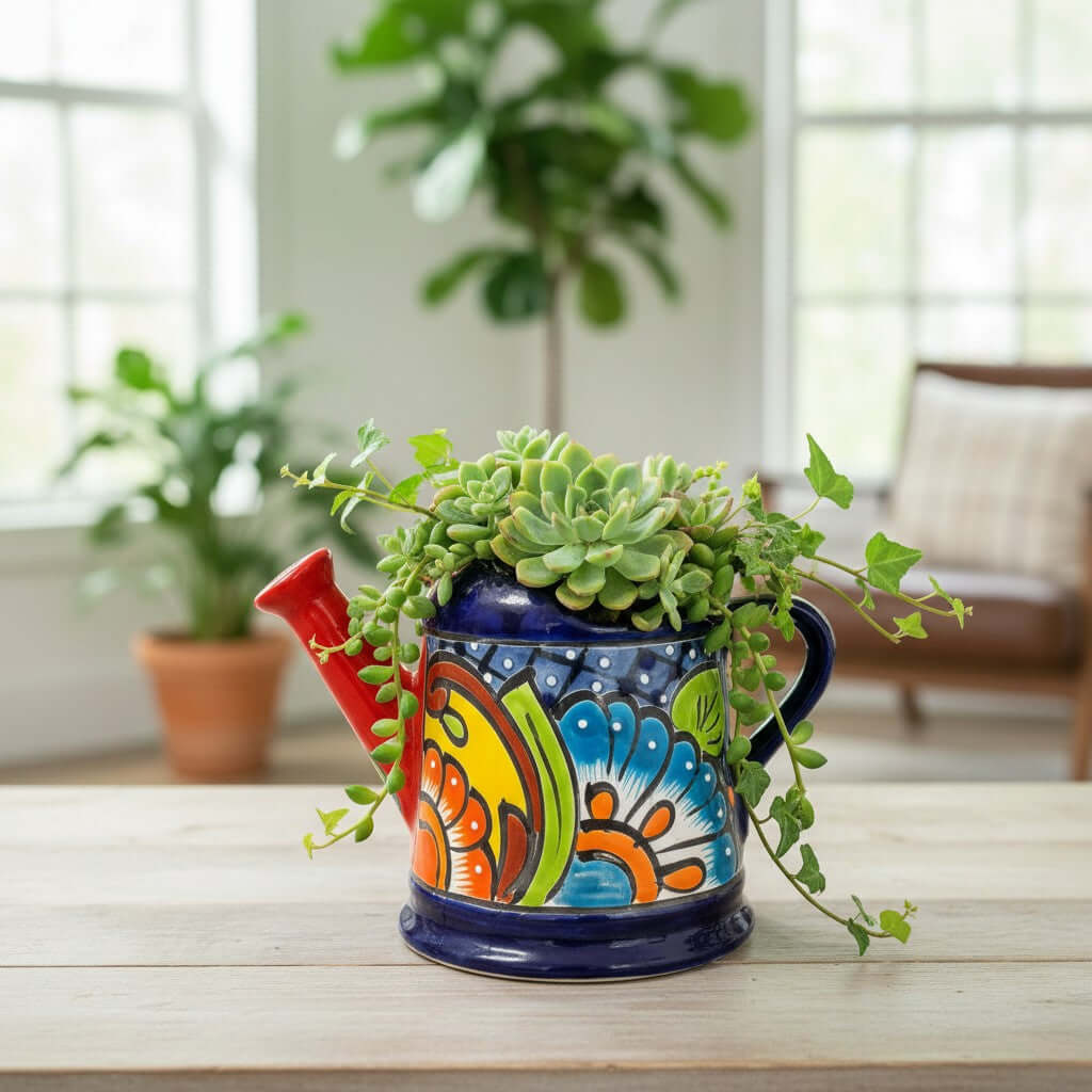 Talavera Watering Can Planter