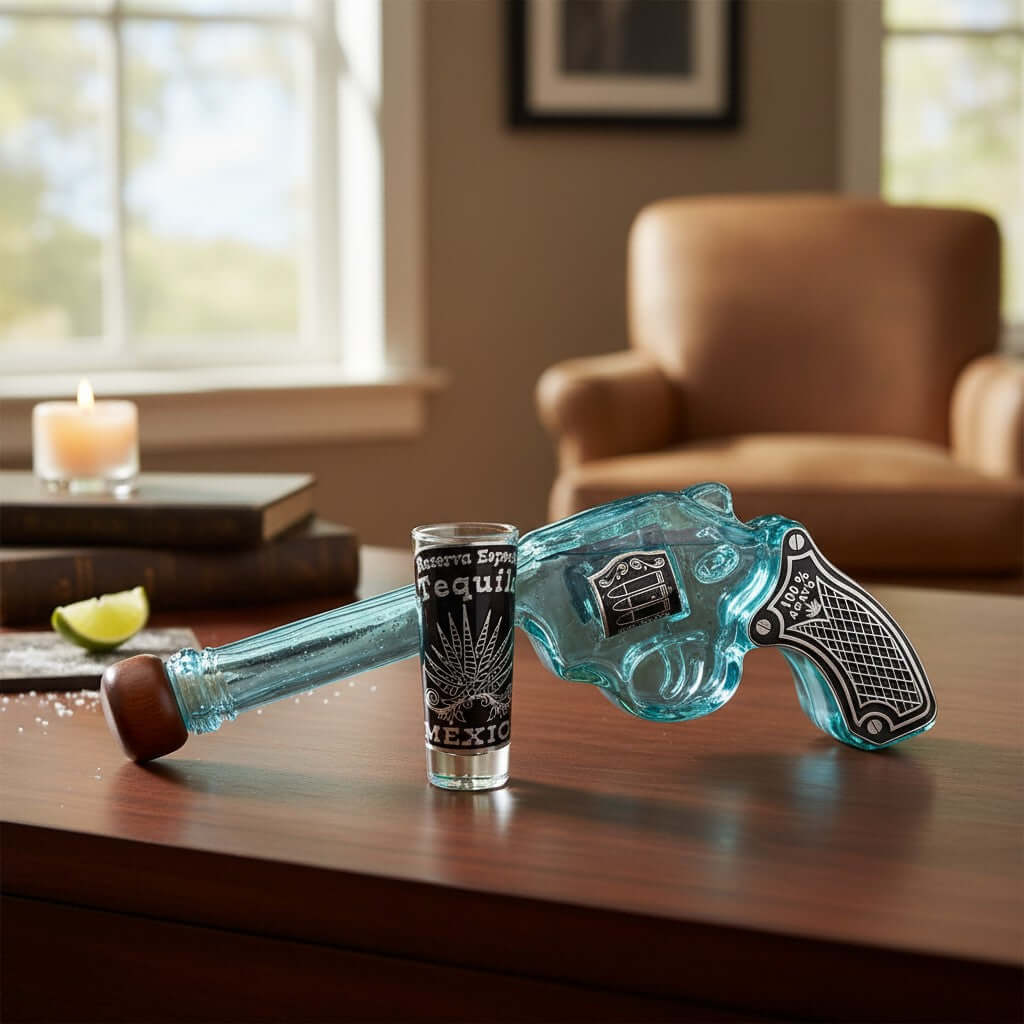 Revolver Decanter & Shot Glass Set