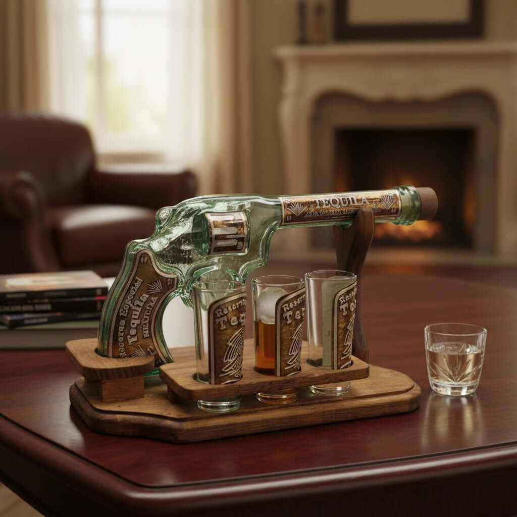 Revolver Decanter & Shot Glass Set