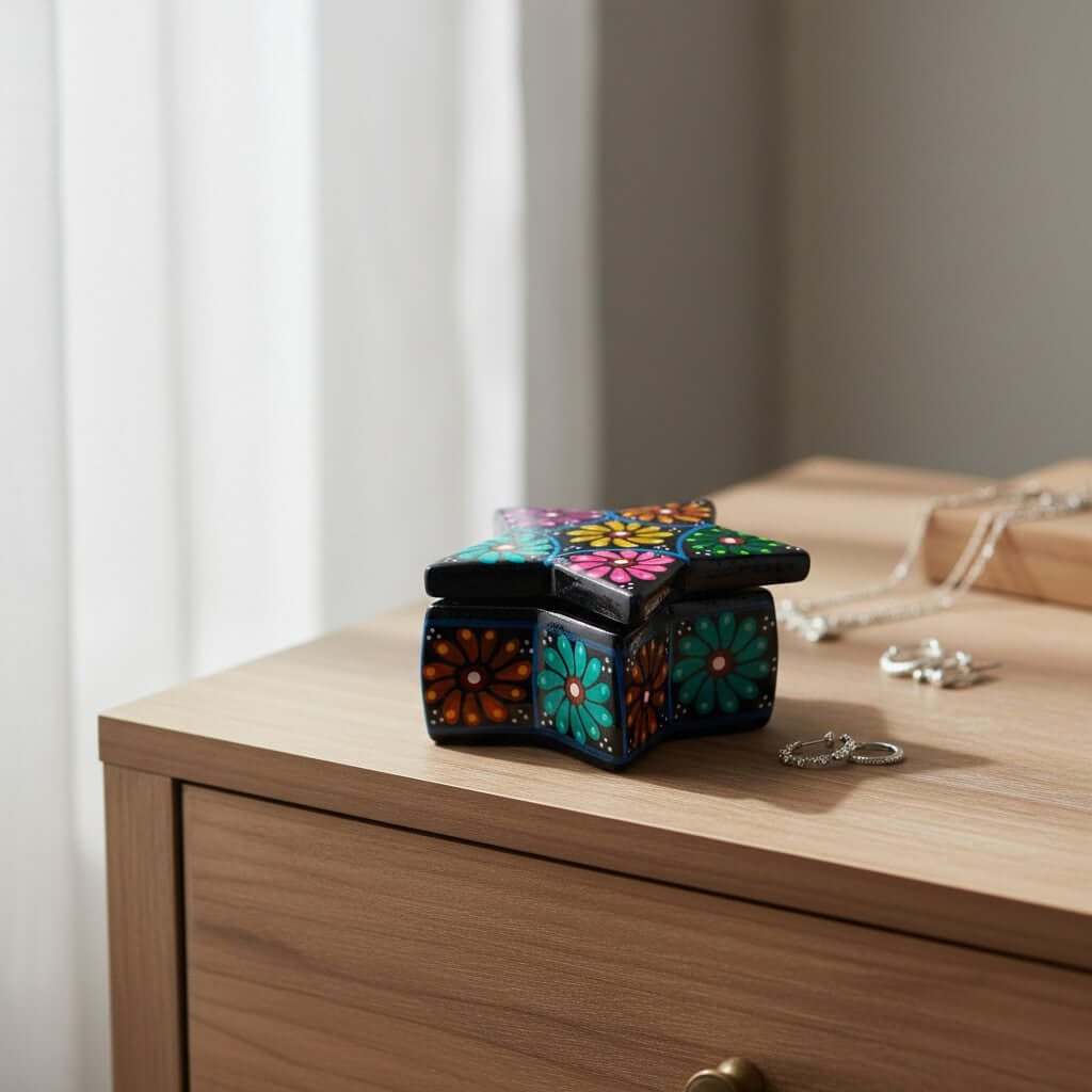 Guerrero Star Jewelry Box | Mexican Ceramic Art