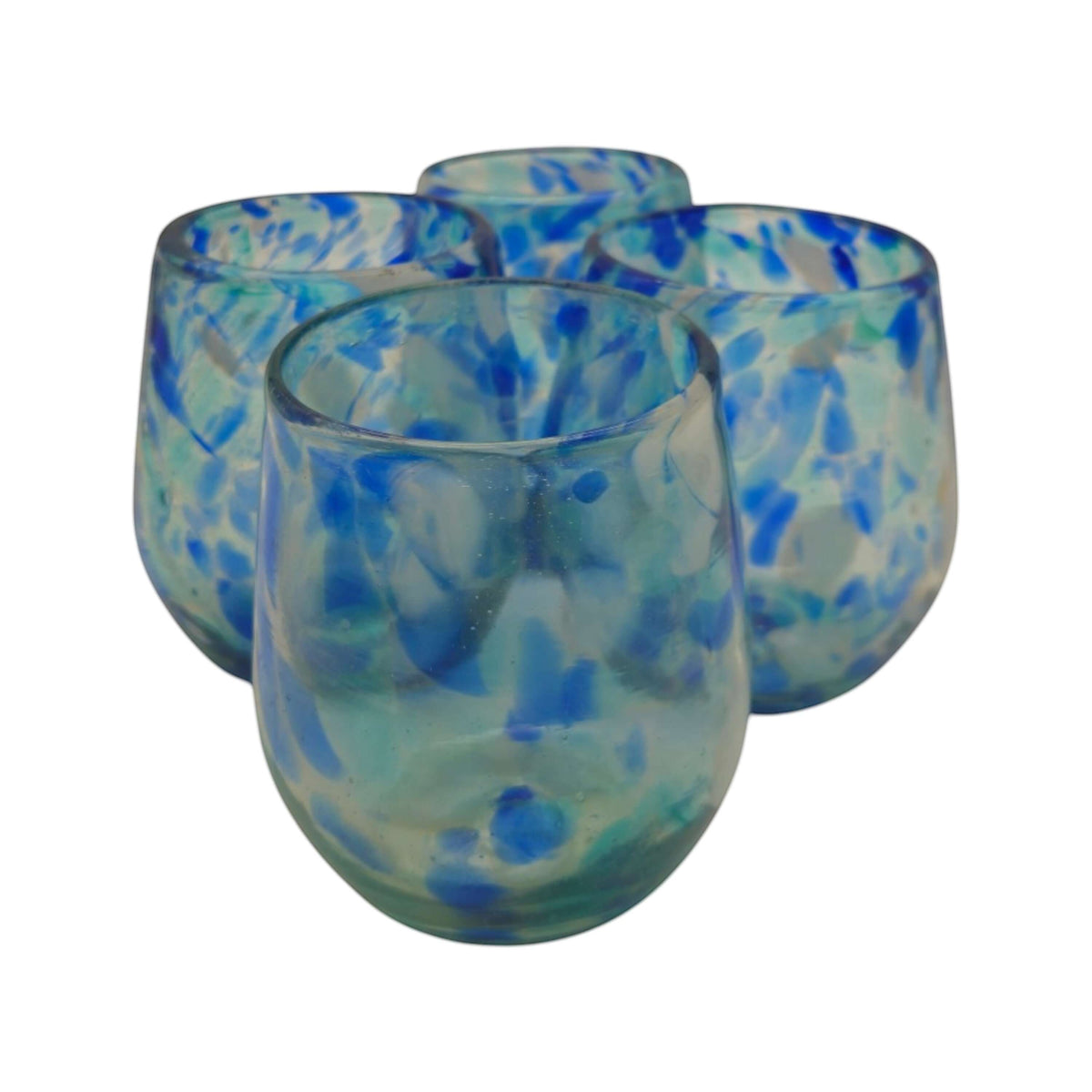 Blue Snow Stemless Wine Glass