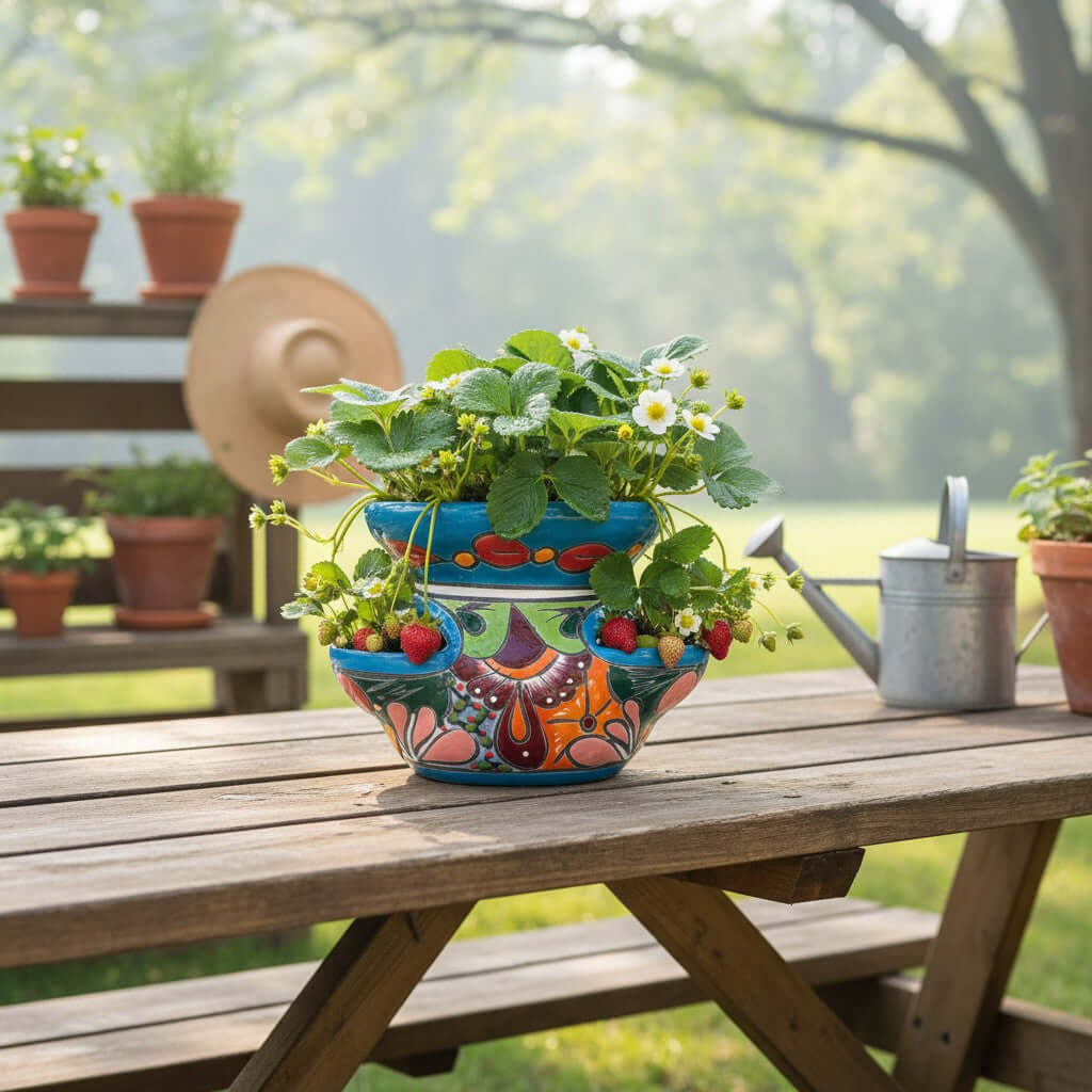 Talavera Strawberry Planter