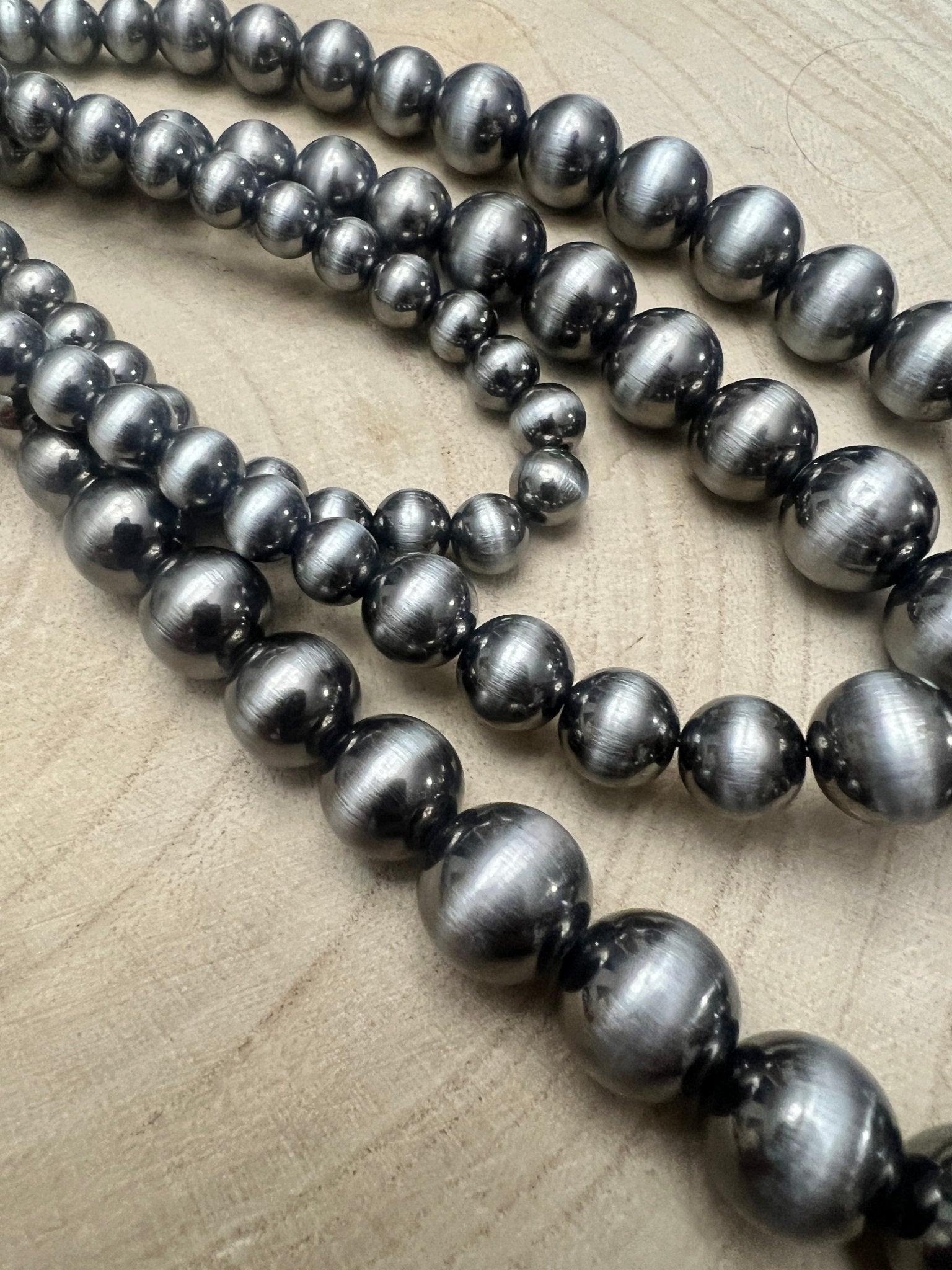 Triple-Strand Faux Pearl Necklace Set