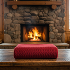 Warm Red Knit Throw — Colorado Cabin
