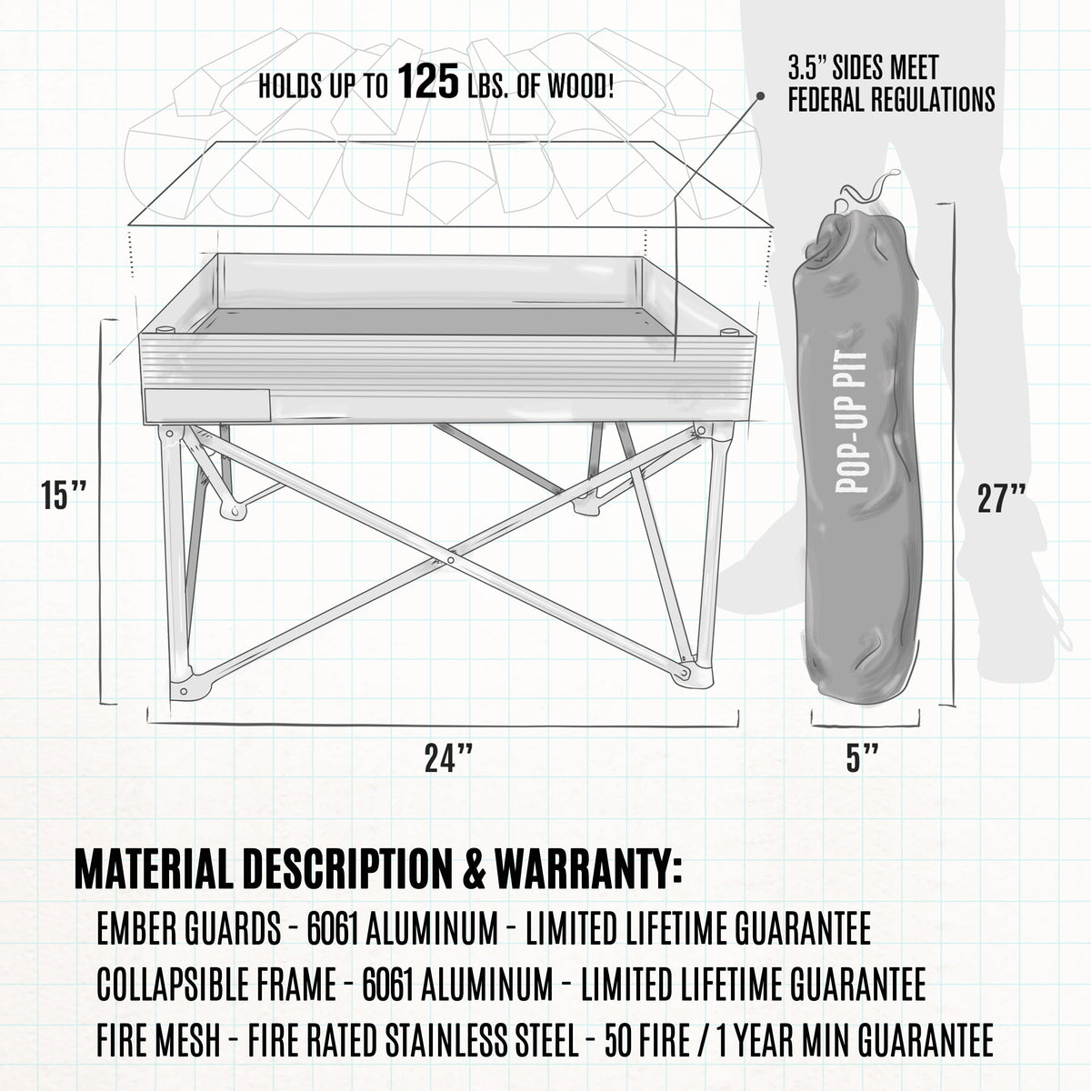 Pop-Up Fire Pit - Go Anywhere Kit