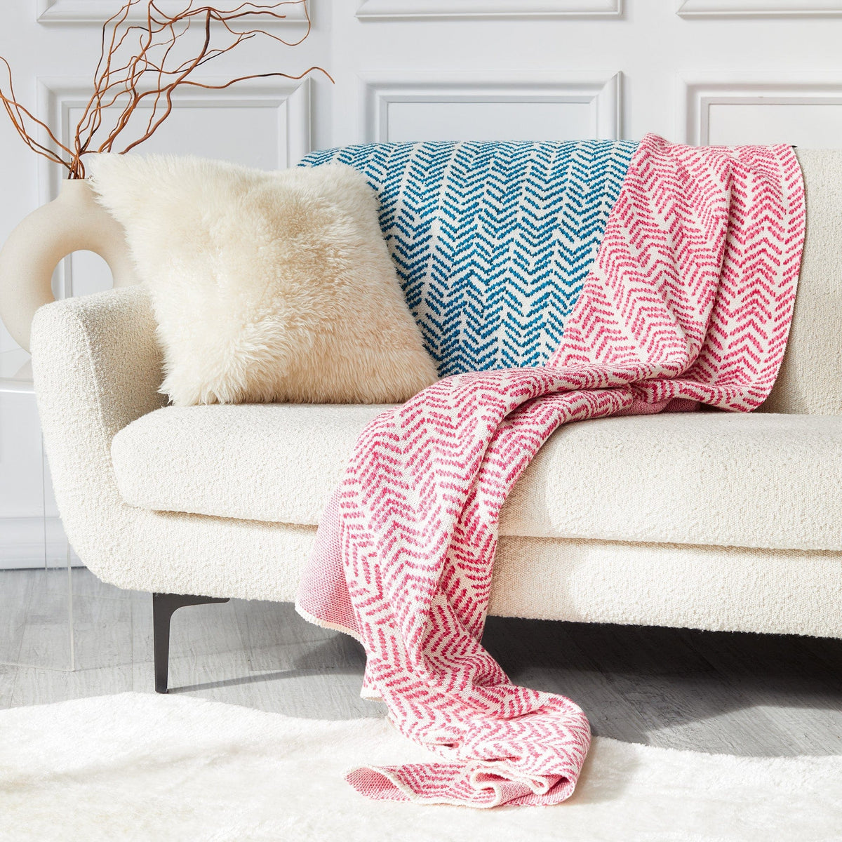 Ovarian Cancer - Cotton Sustainable Knit Warrior Throw Blanket Teal