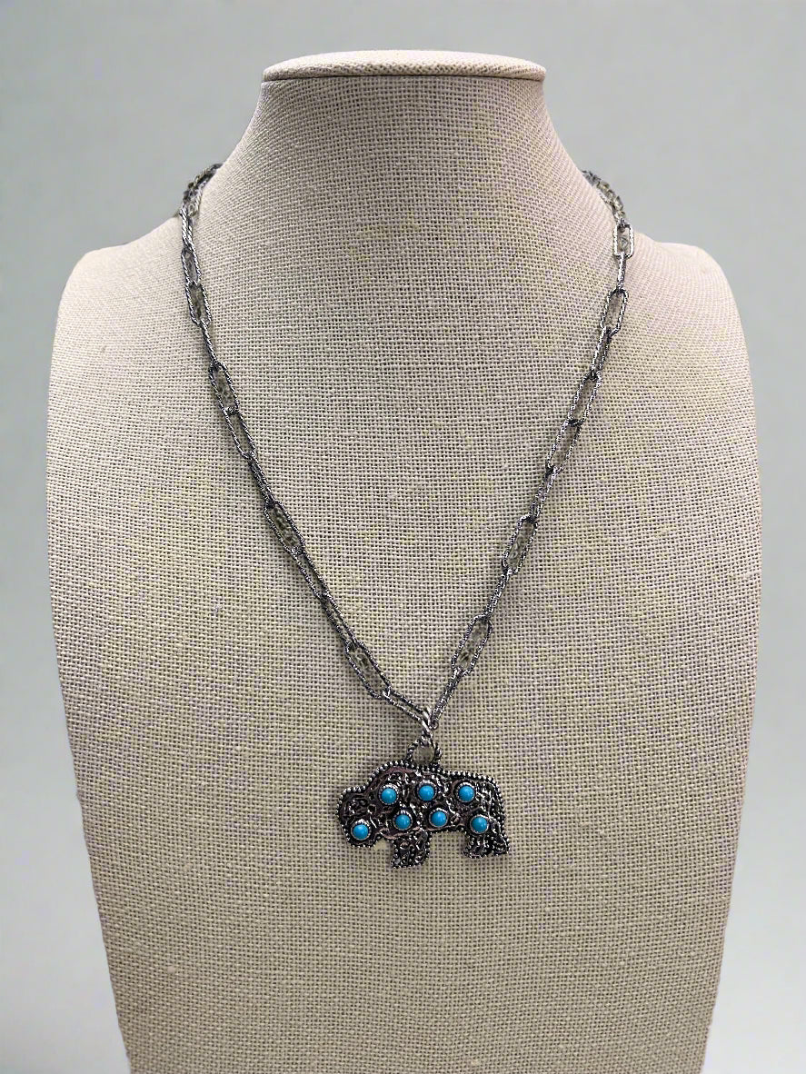 Buffalo Pendant Necklace