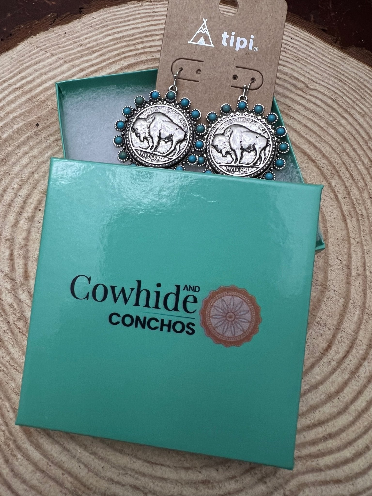 Buffalo Coin Dangle Earrings