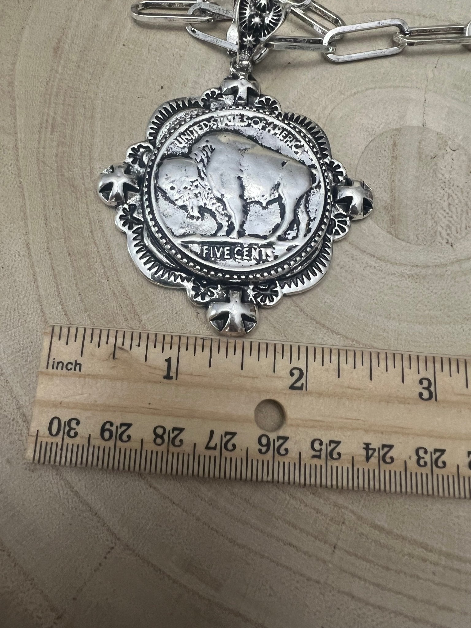 Buffalo Coin Necklace & Earring Set