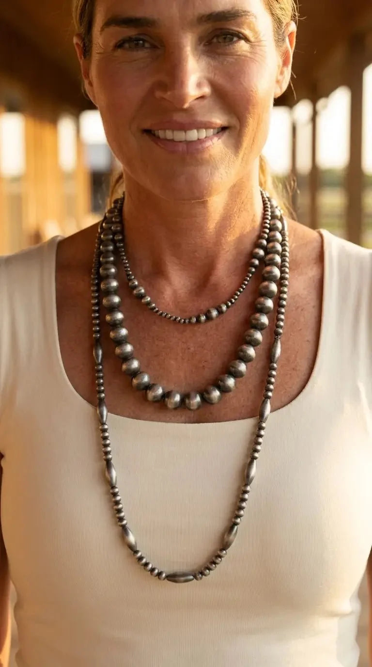 Western Faux Pearl 3-Piece Necklace Set