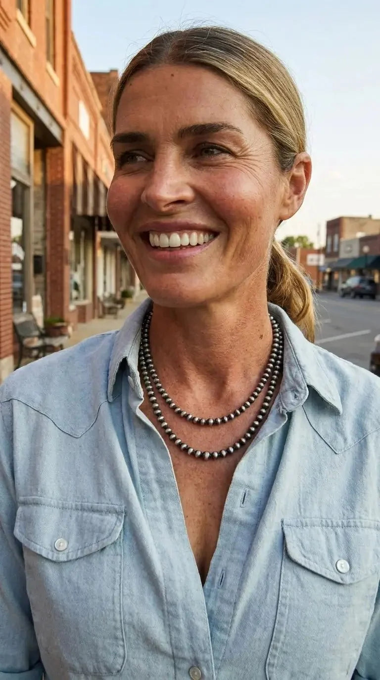 Women's Western Pearl Necklace Set