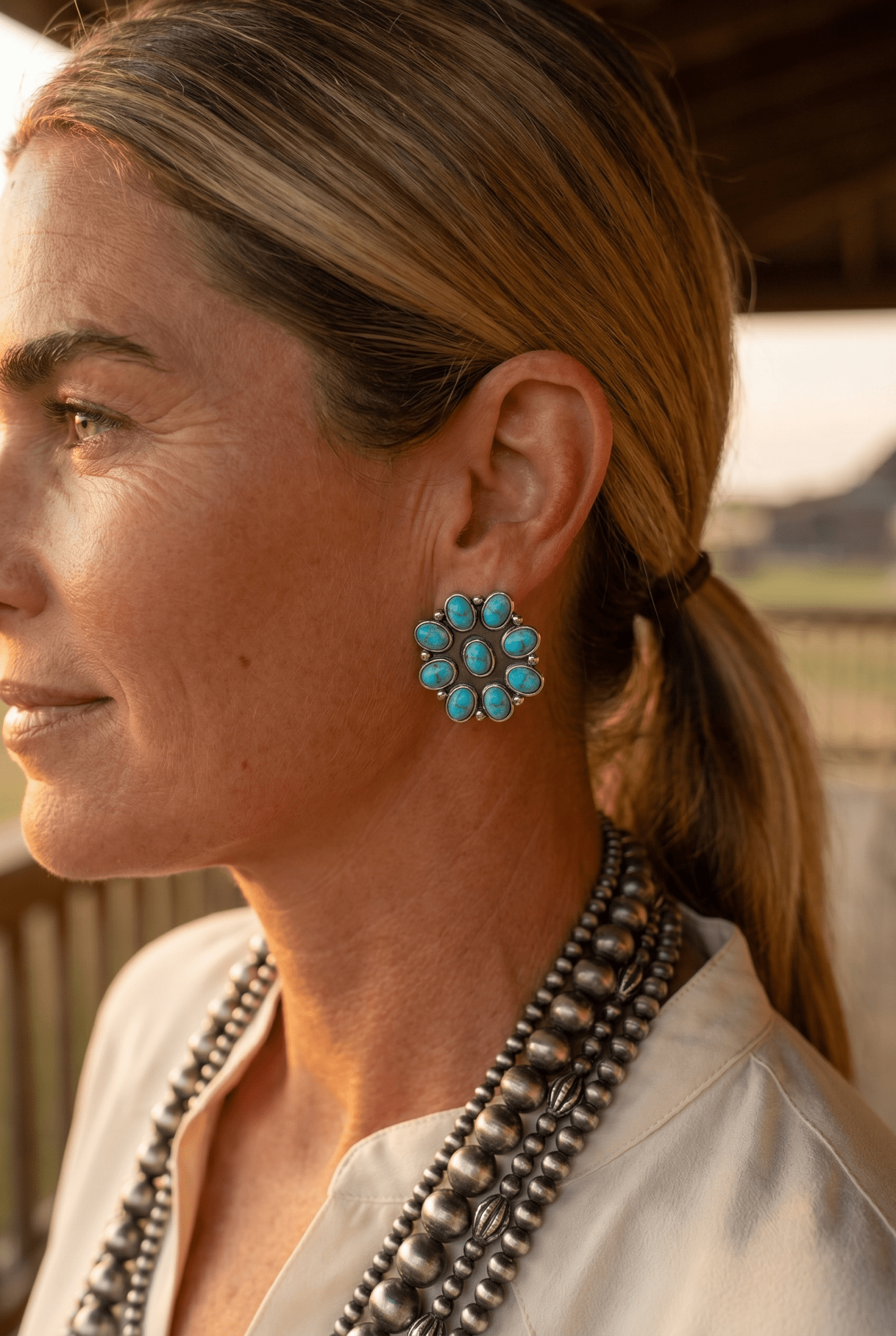 Turquoise Cluster Earrings