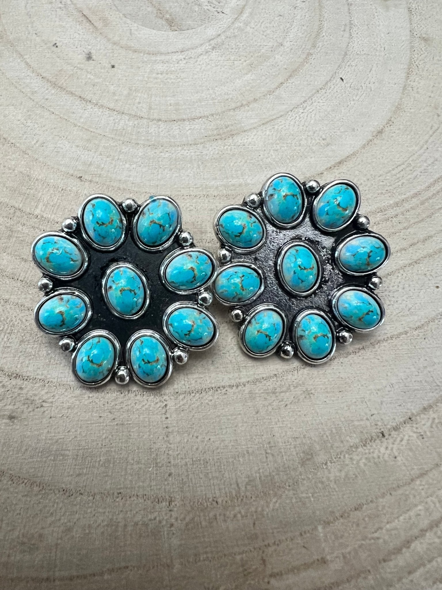 Turquoise Cluster Earrings