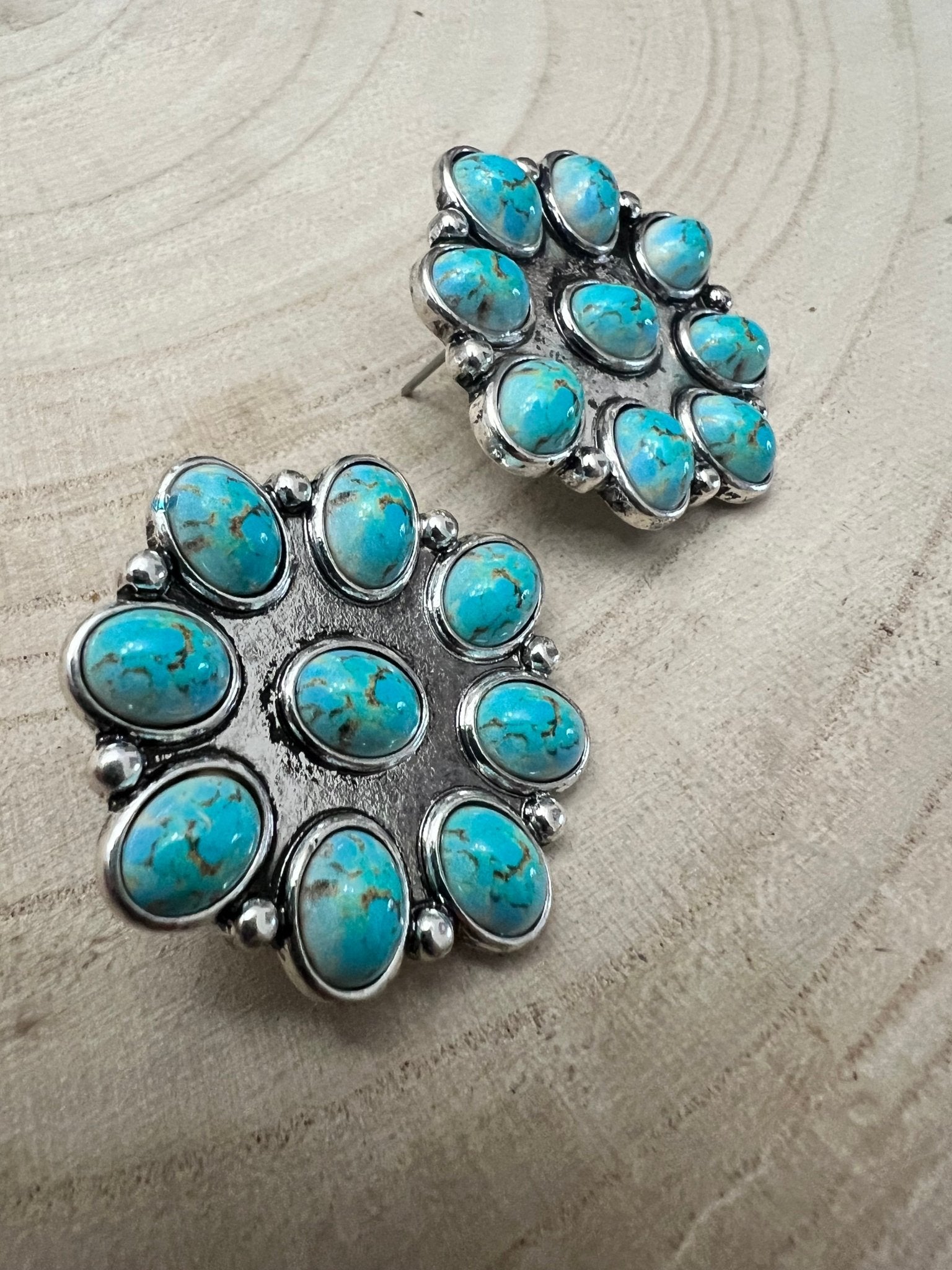 Turquoise Cluster Earrings