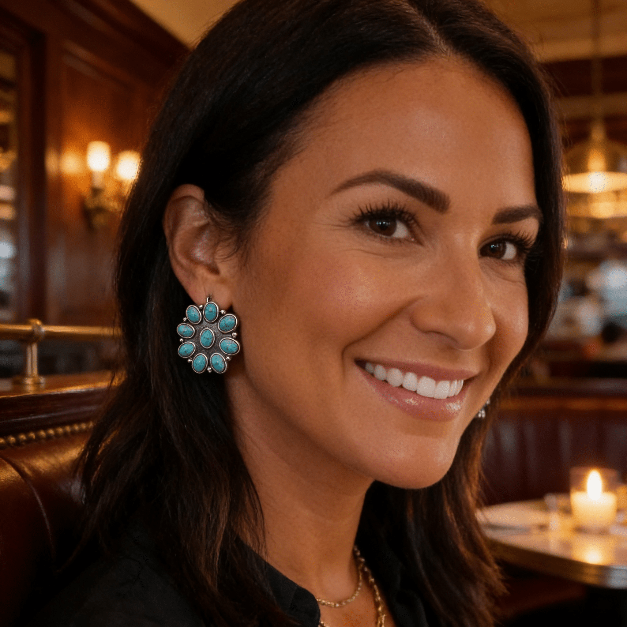 Turquoise Cluster Earrings