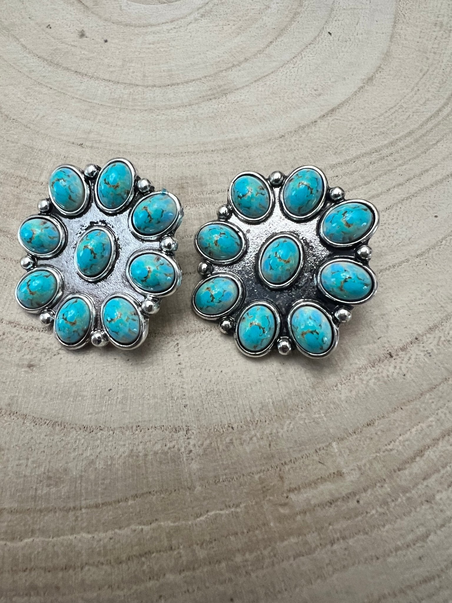 Turquoise Cluster Earrings