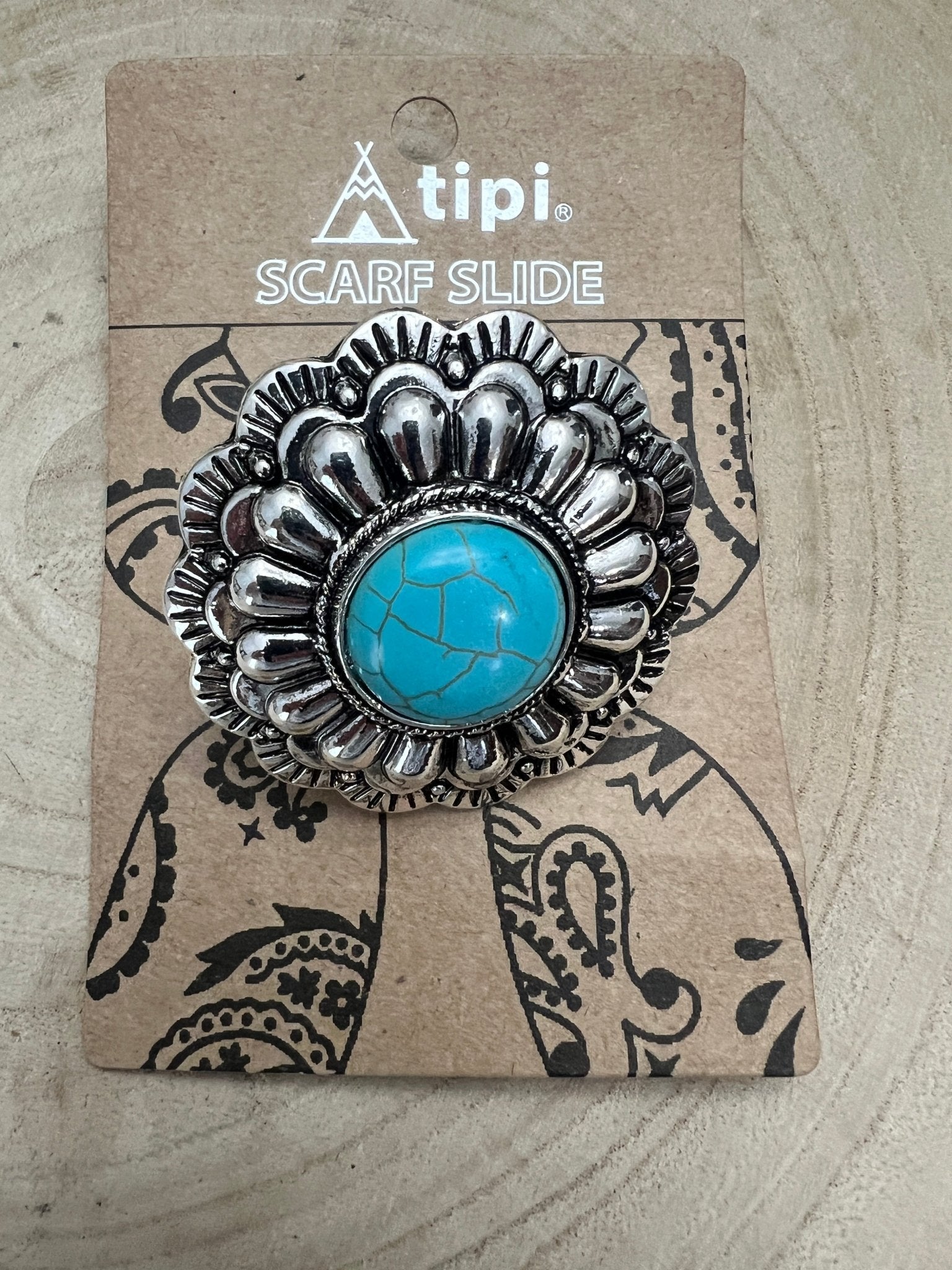 Turquoise Concho Scarf Slide