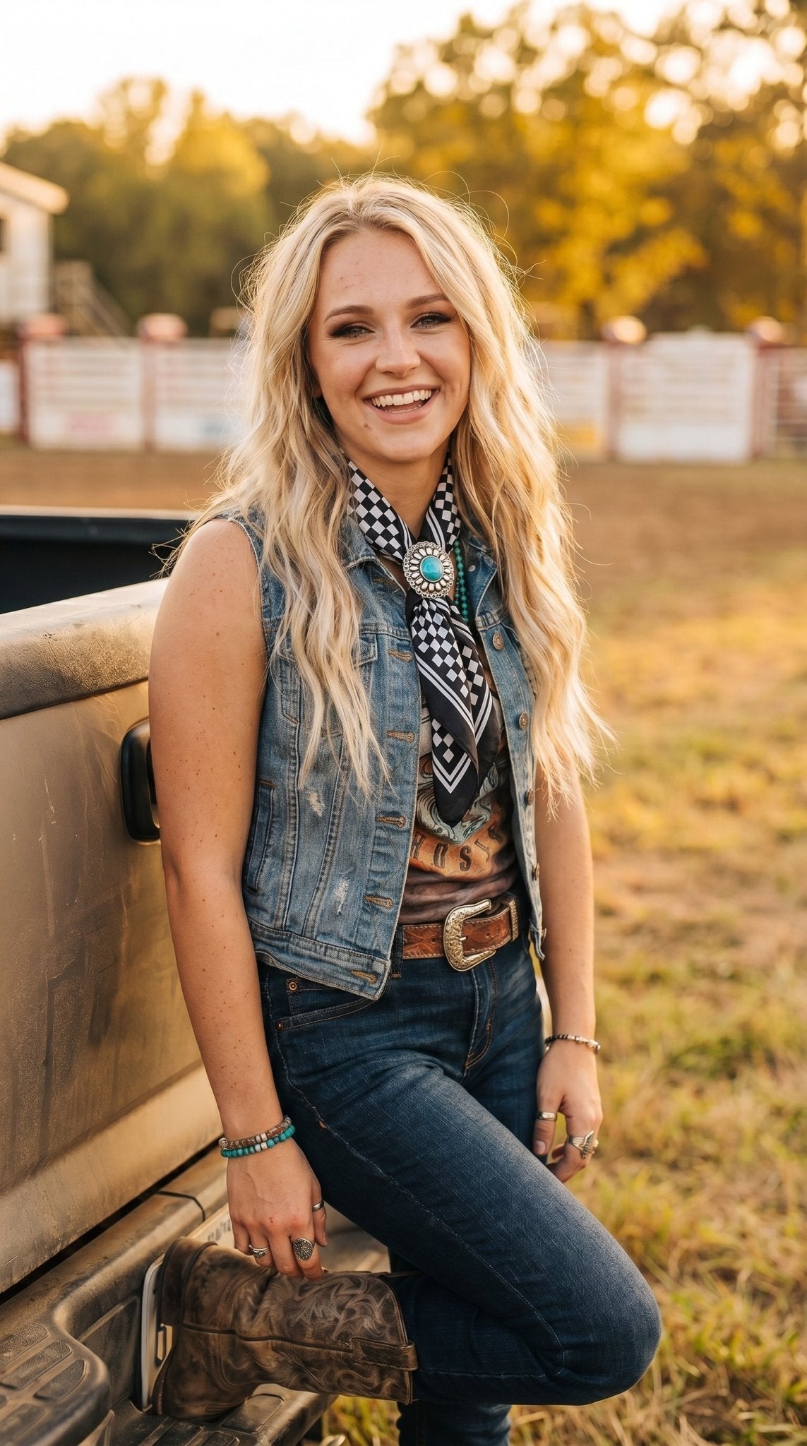 Turquoise Concho Scarf Slide