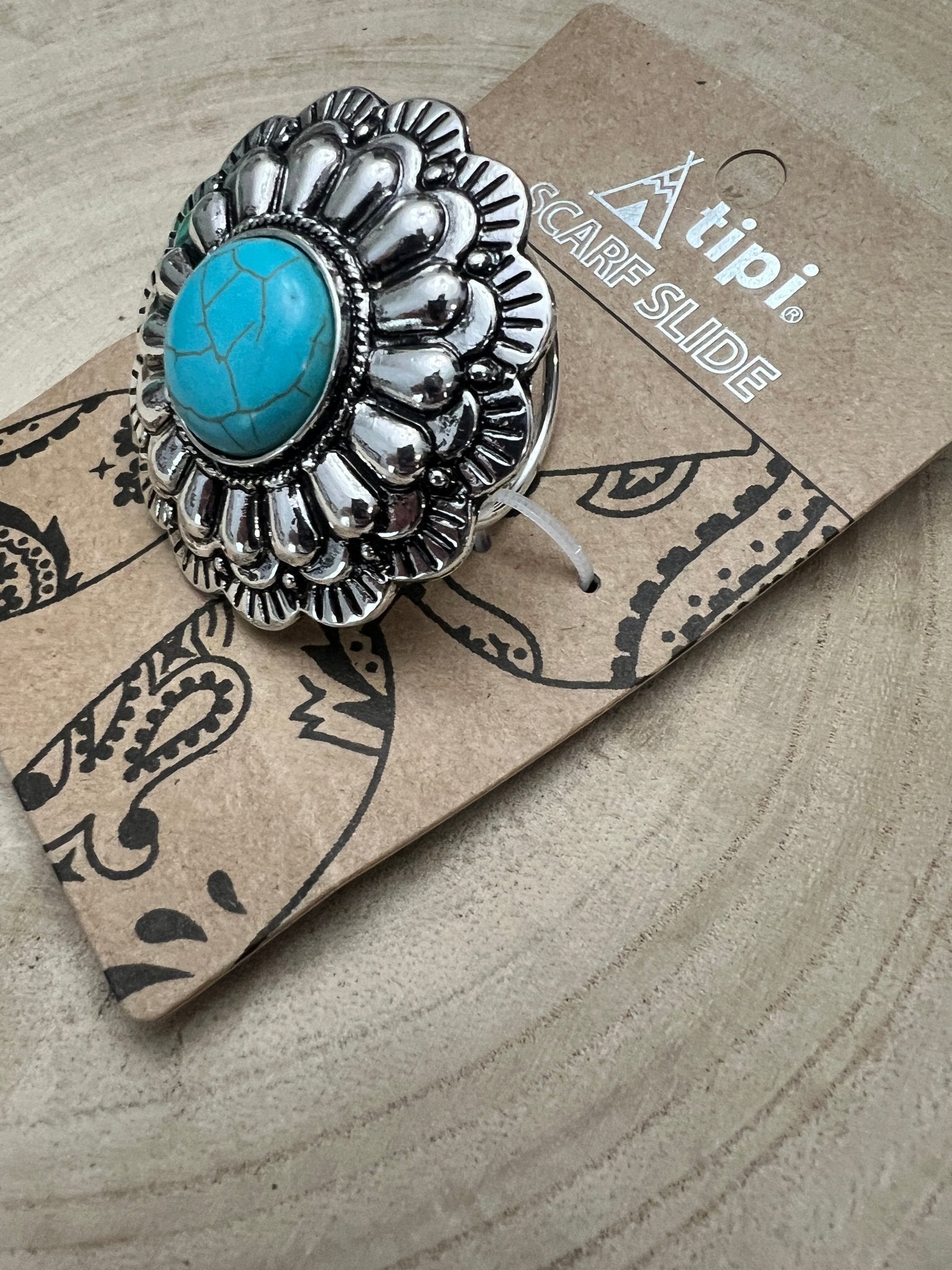 Turquoise Concho Scarf Slide