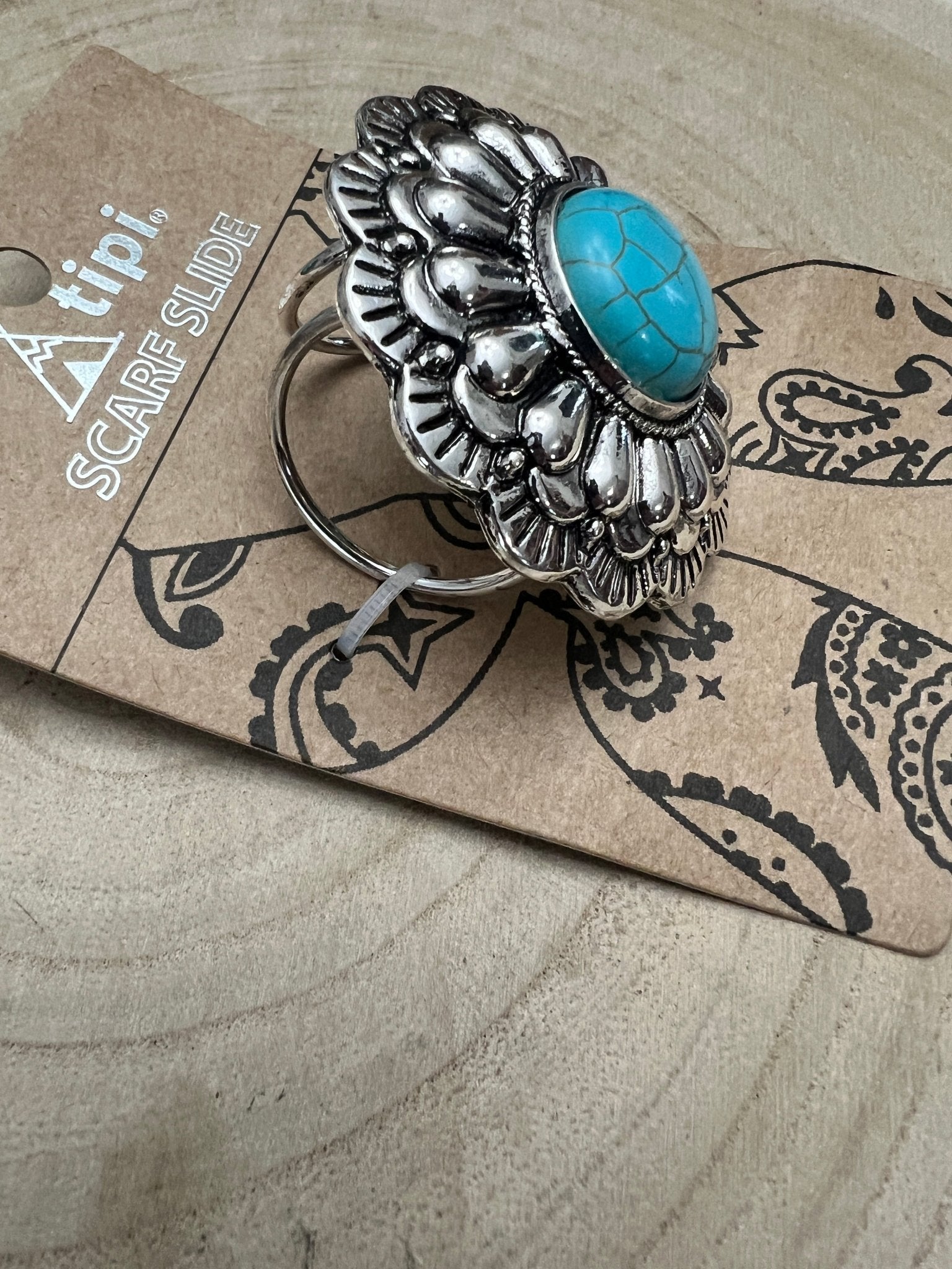 Turquoise Concho Scarf Slide