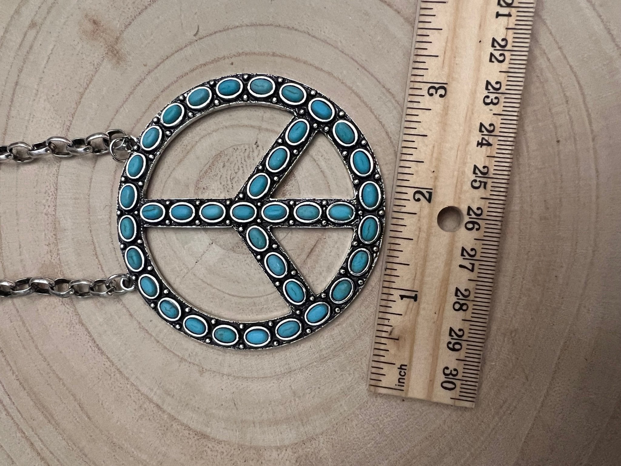 Turquoise Peace Pendant Necklace