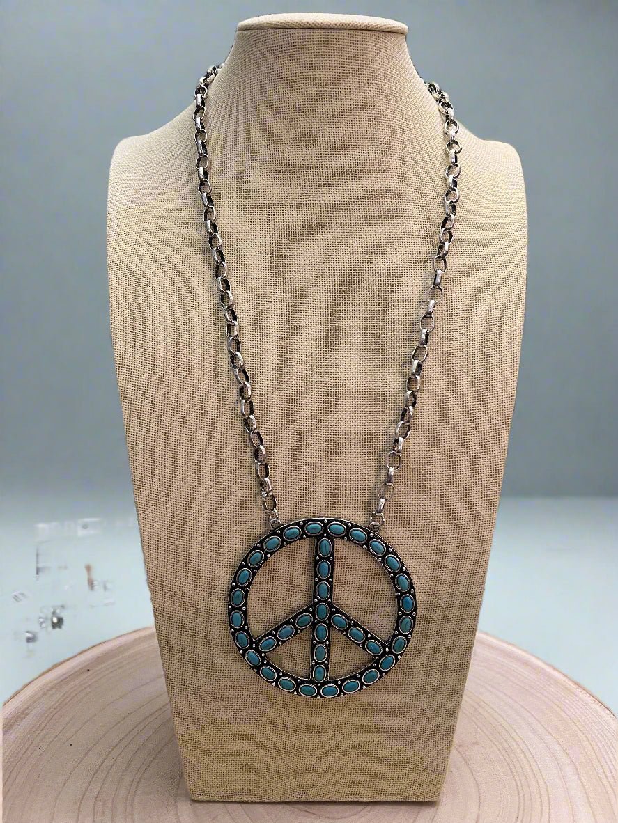 Turquoise Peace Pendant Necklace