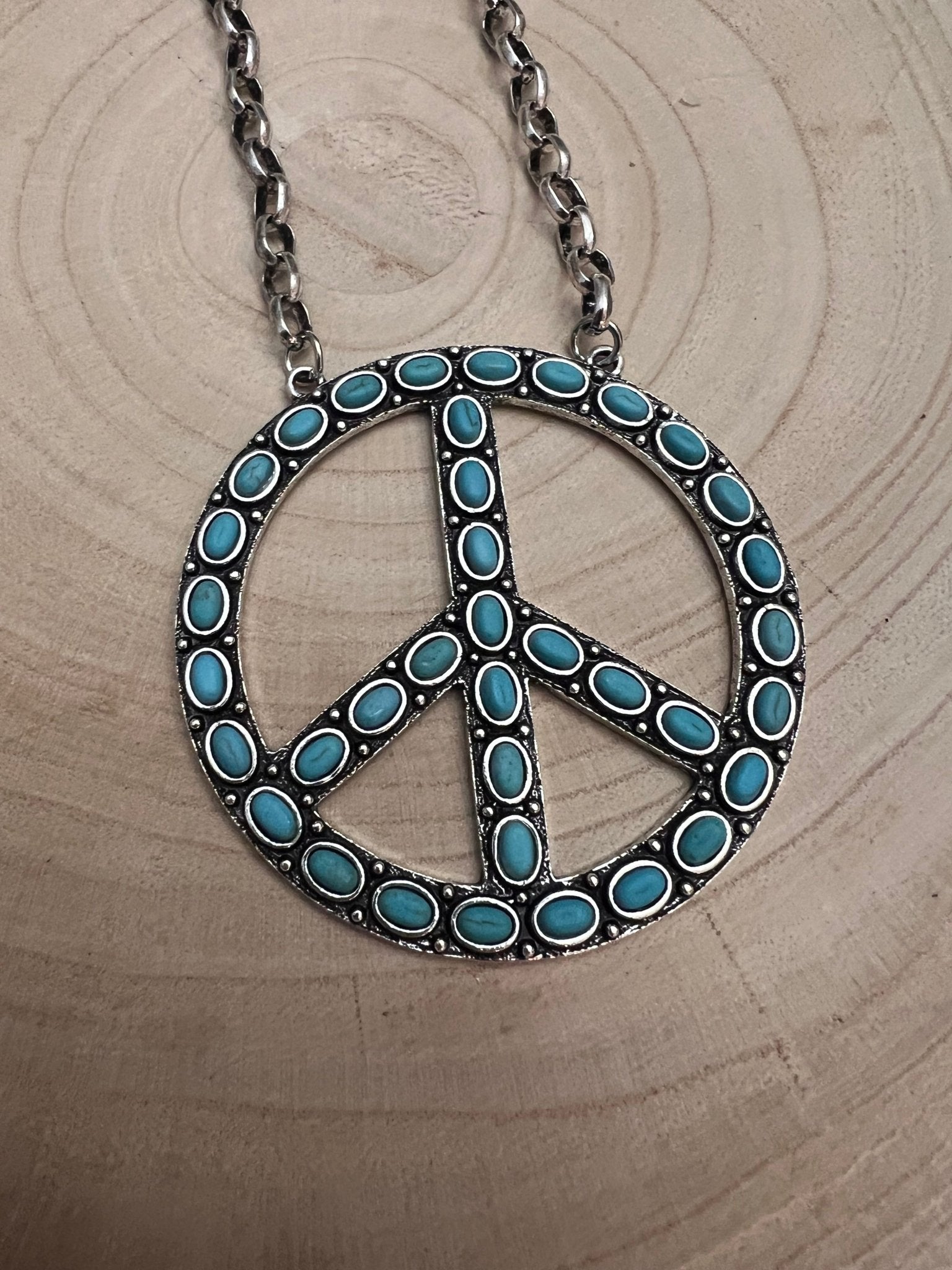 Turquoise Peace Pendant Necklace