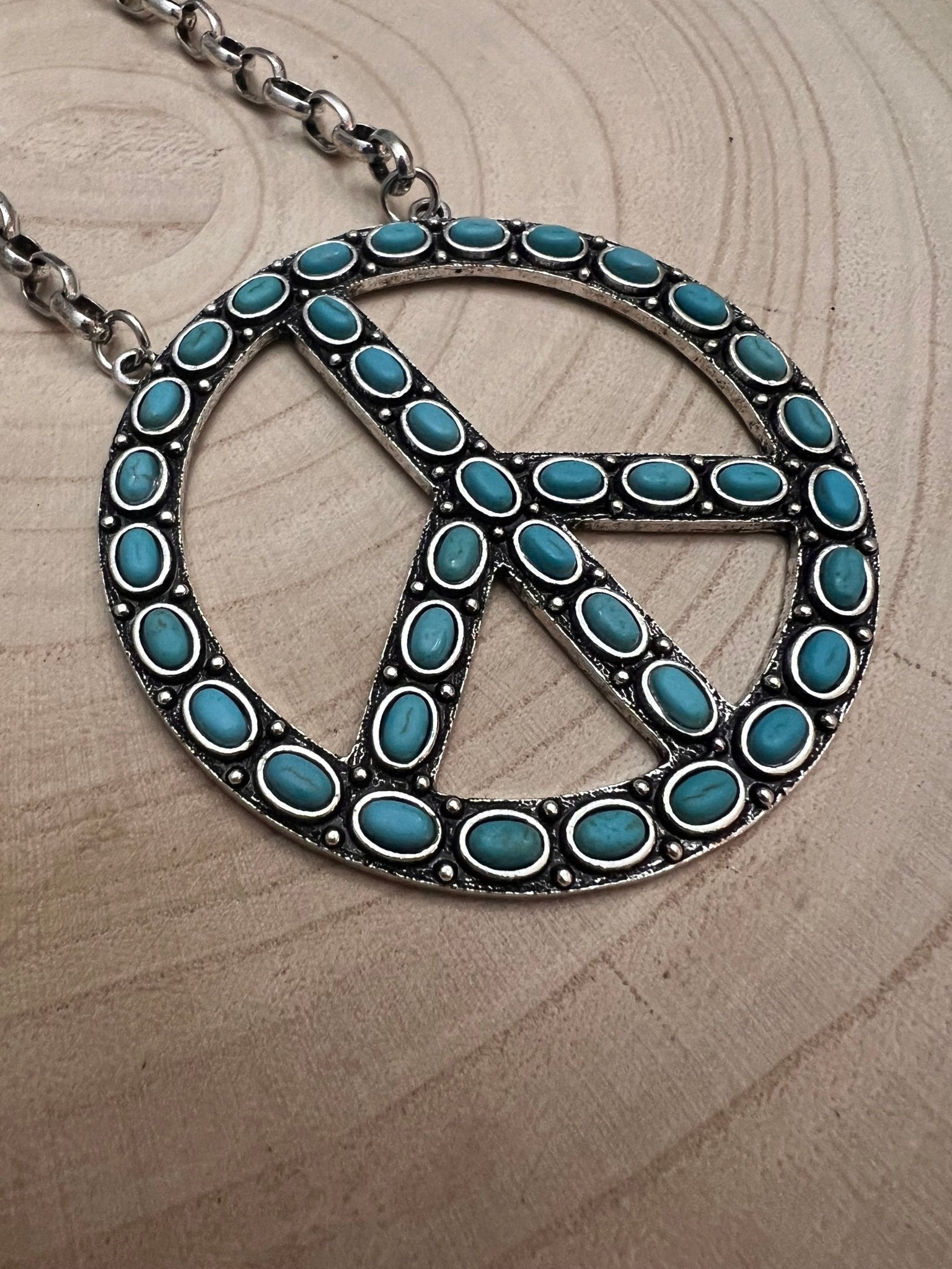 Turquoise Peace Pendant Necklace