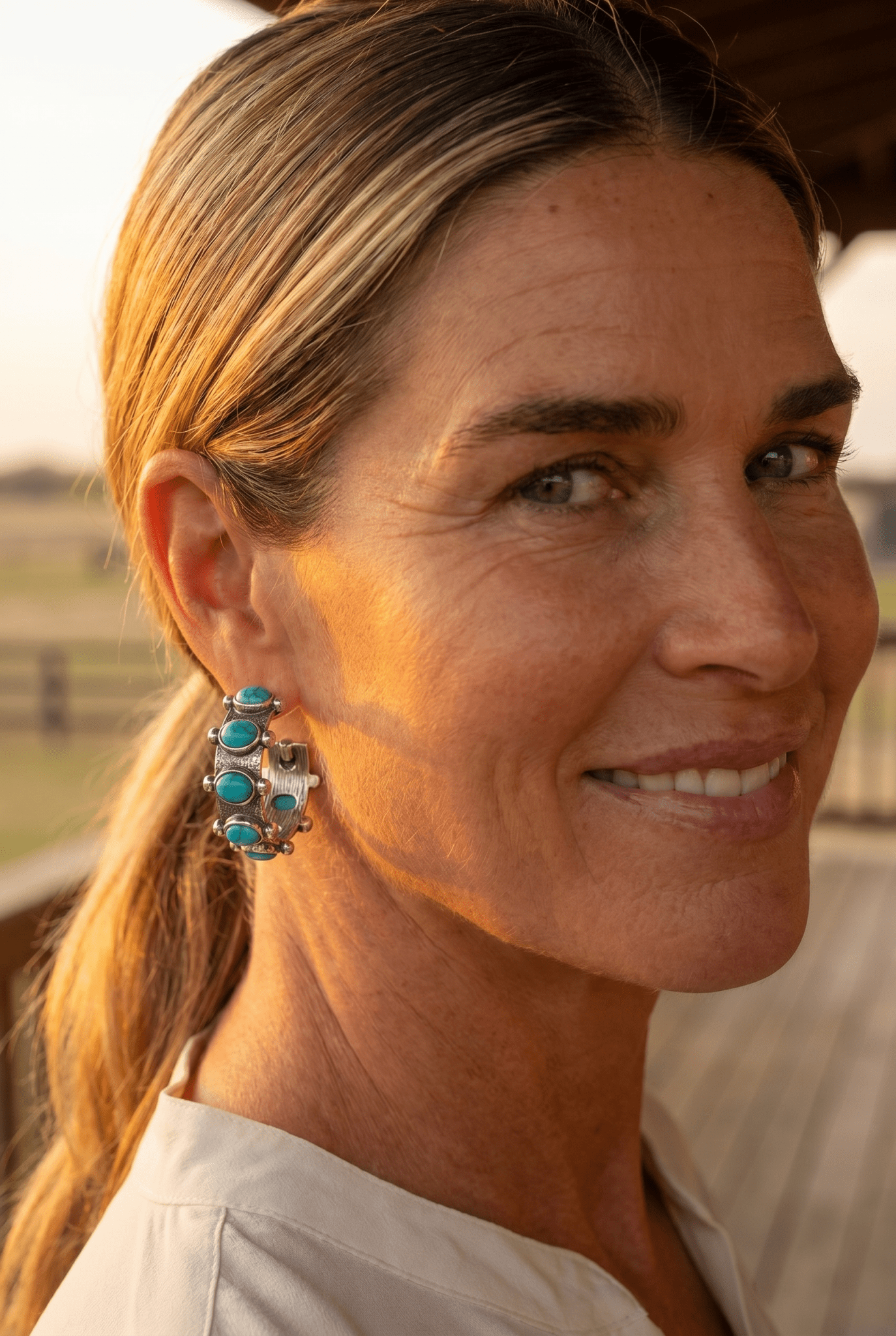 Turquoise Small Hoop Earrings