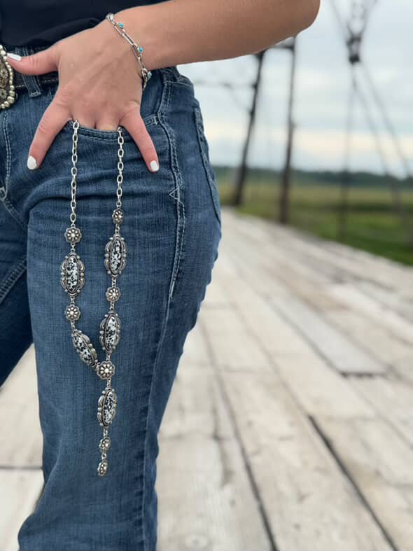 White Buffalo Lariat Necklace