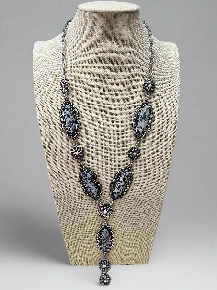 White Buffalo Lariat Necklace