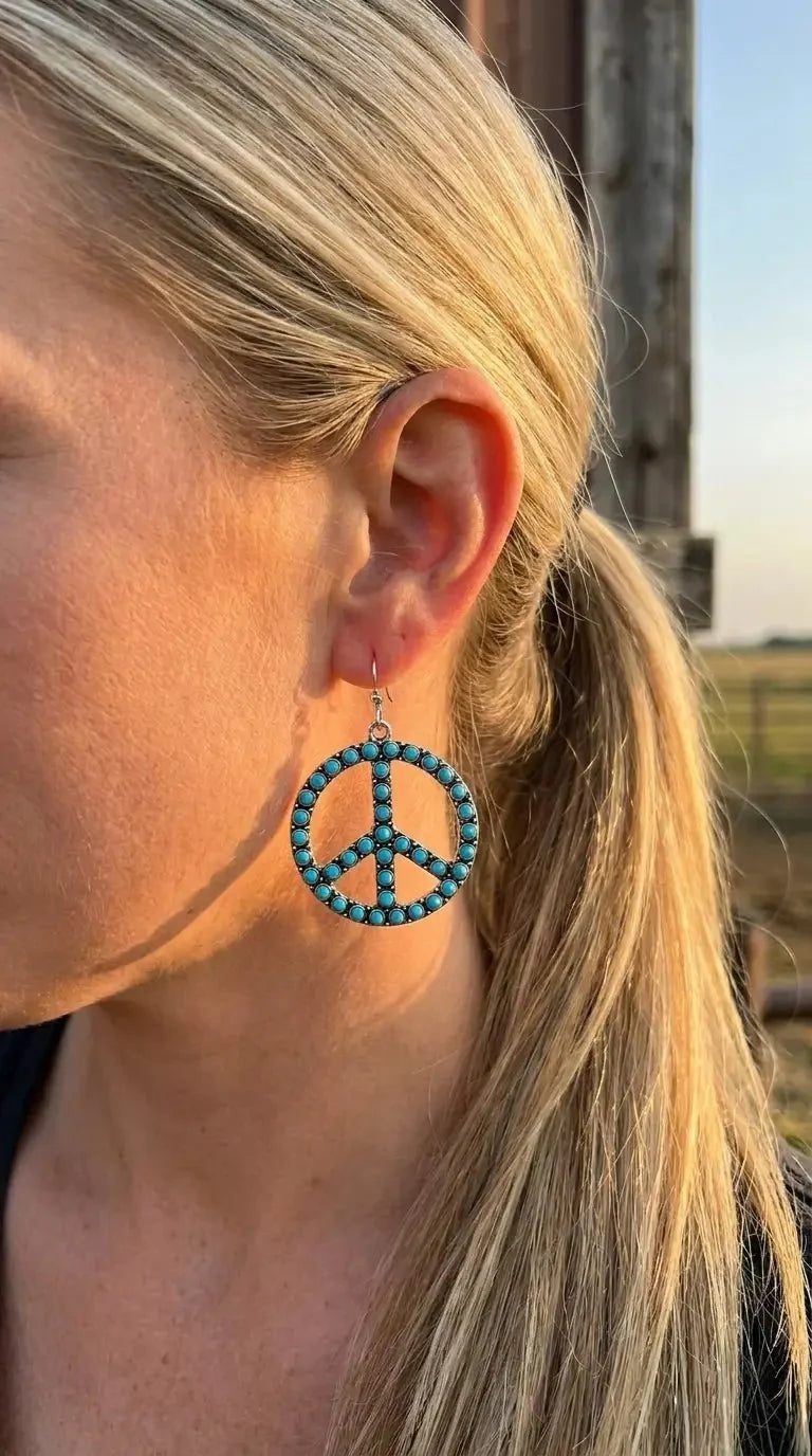 Peace Sign Dangle Earrings