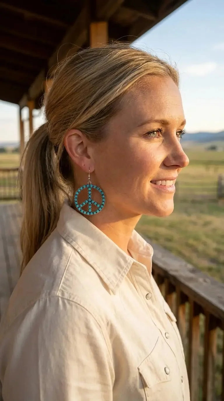 Peace Sign Dangle Earrings