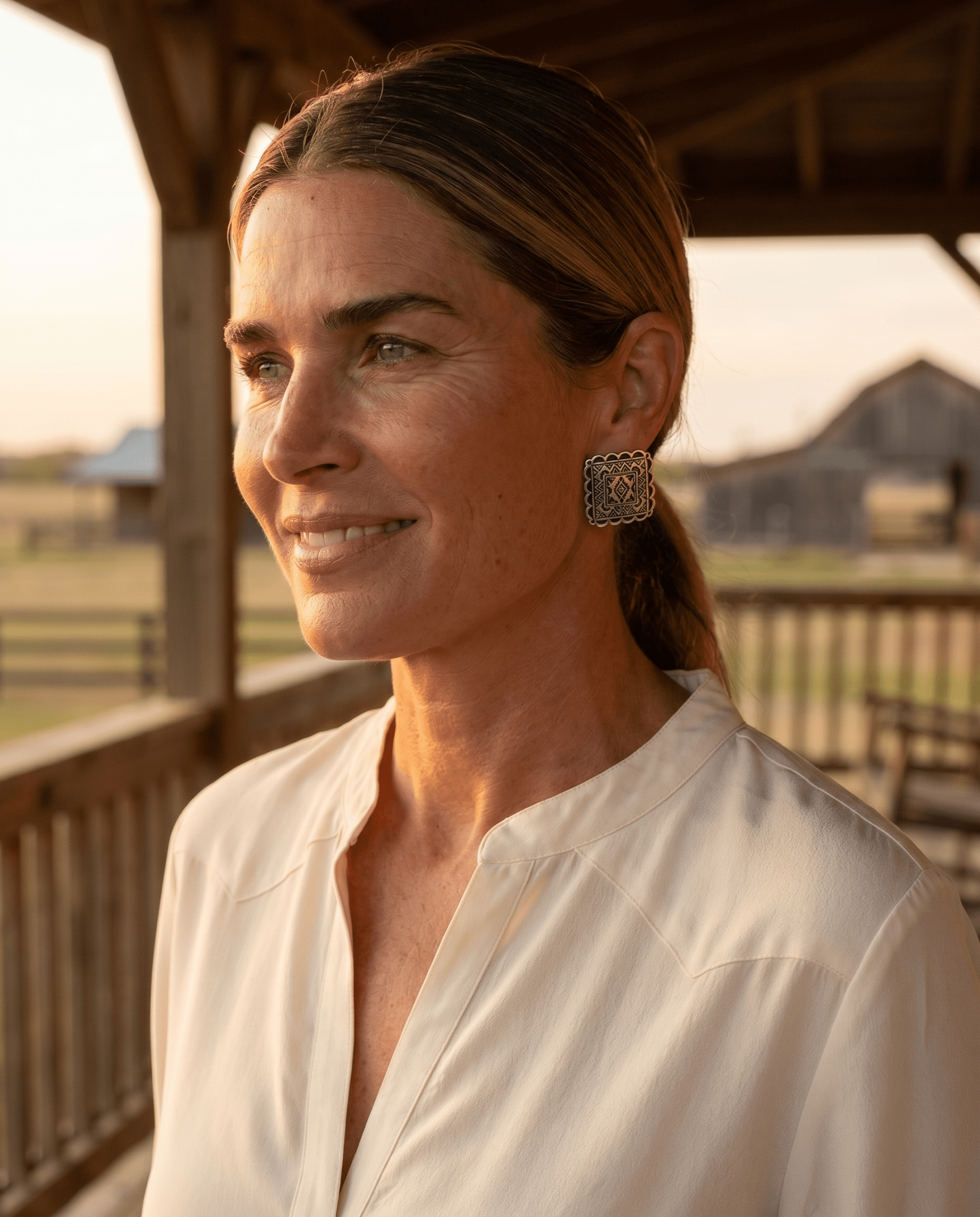 Square Concho Earrings