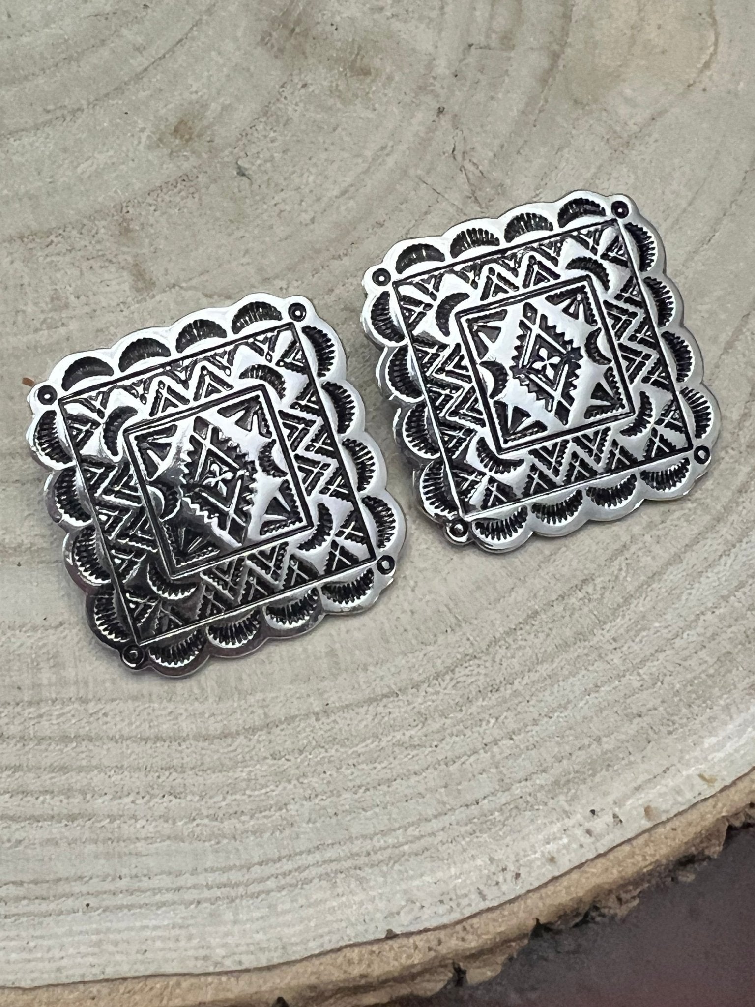 Square Concho Earrings