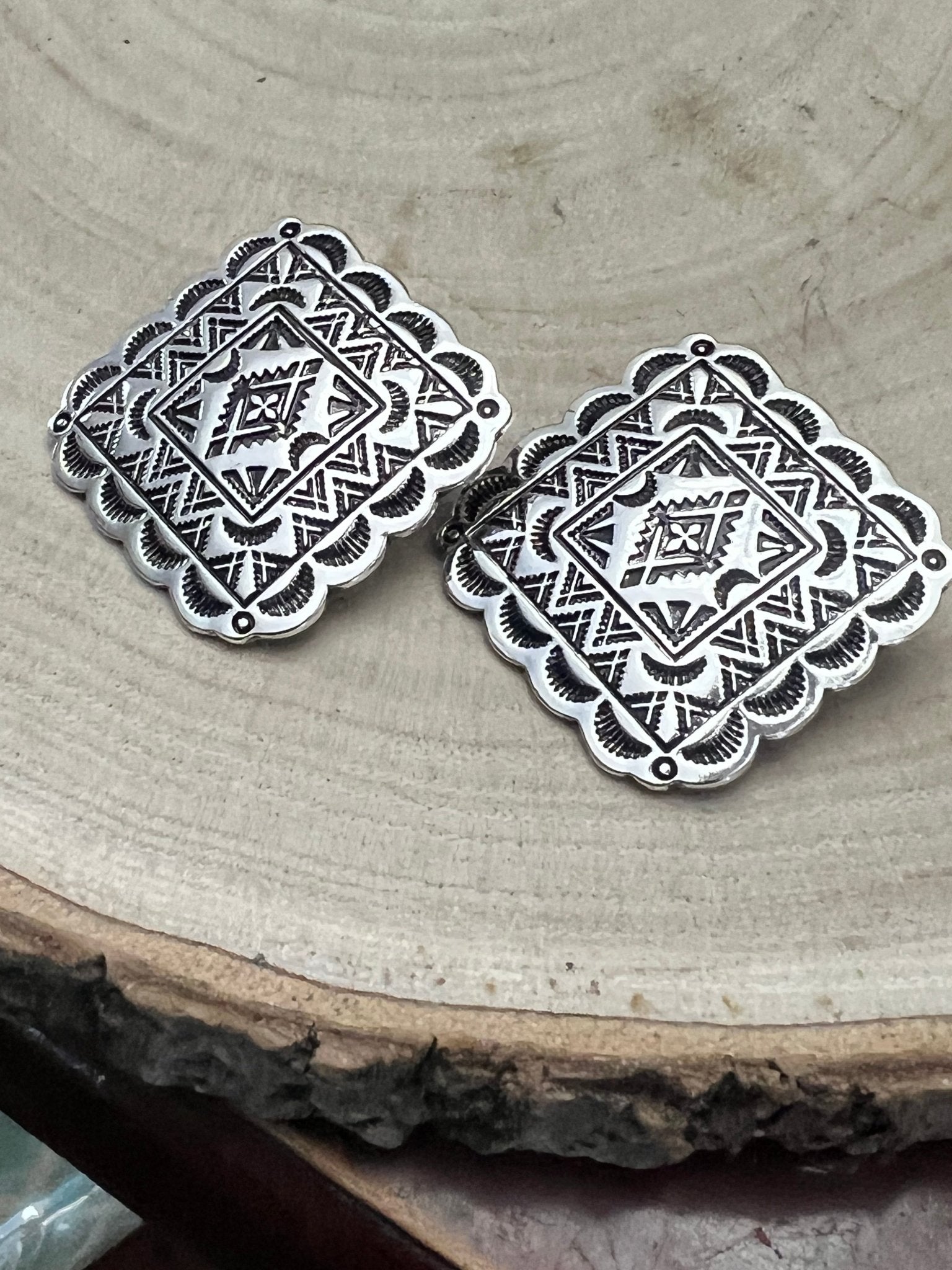 Square Concho Earrings