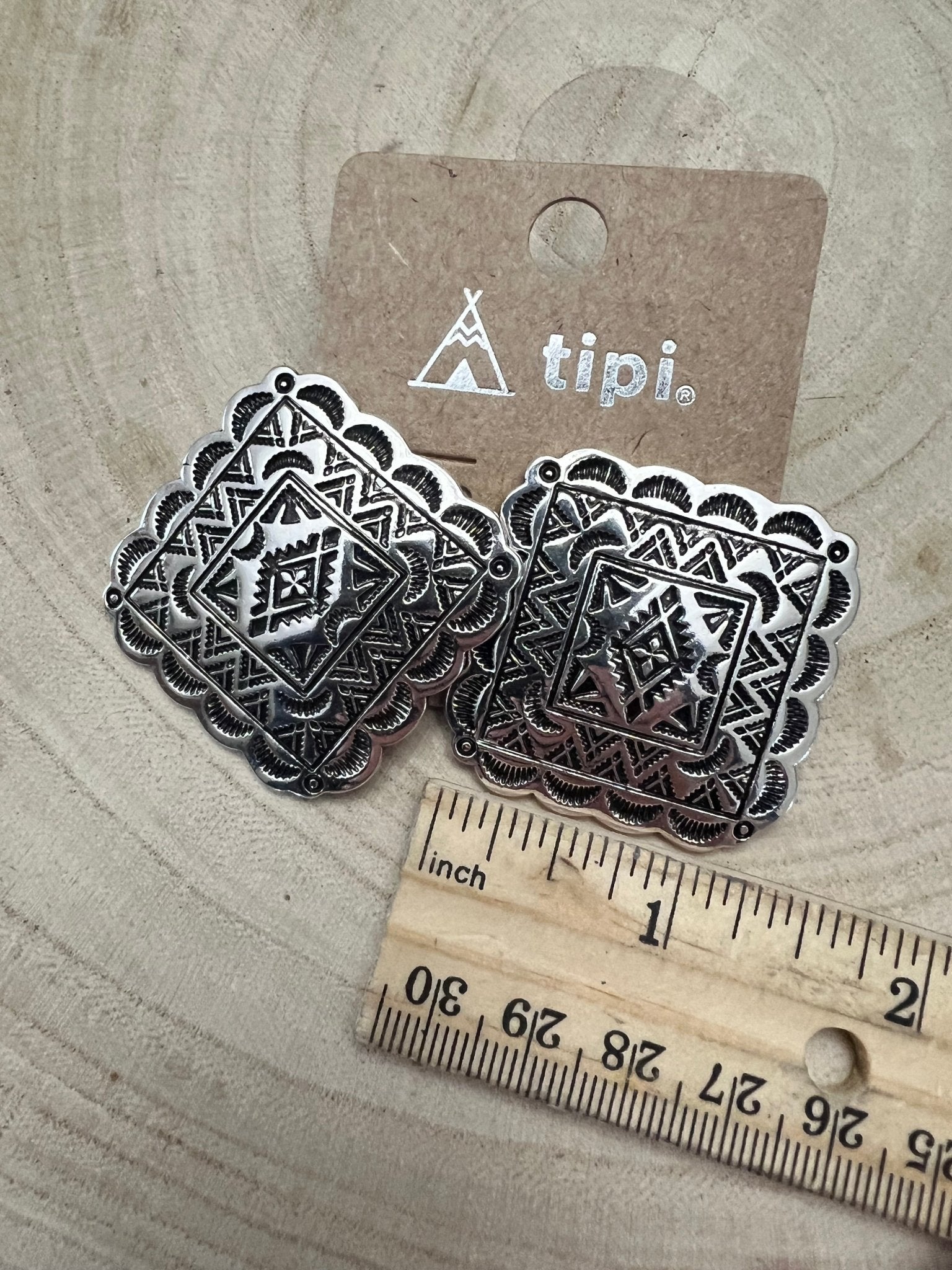 Square Concho Earrings