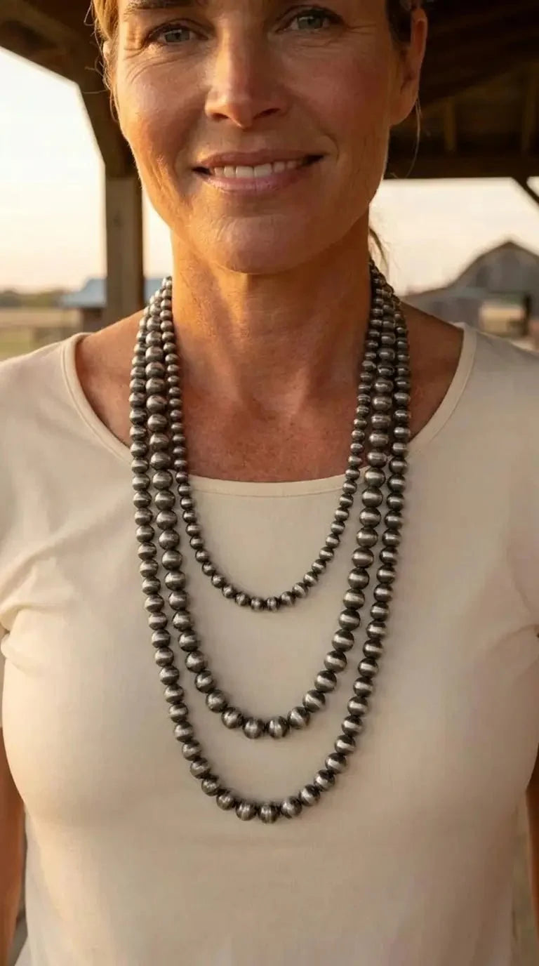 Triple-Strand Faux Pearl Necklace Set