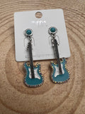 Turquoise Guitar Earrings