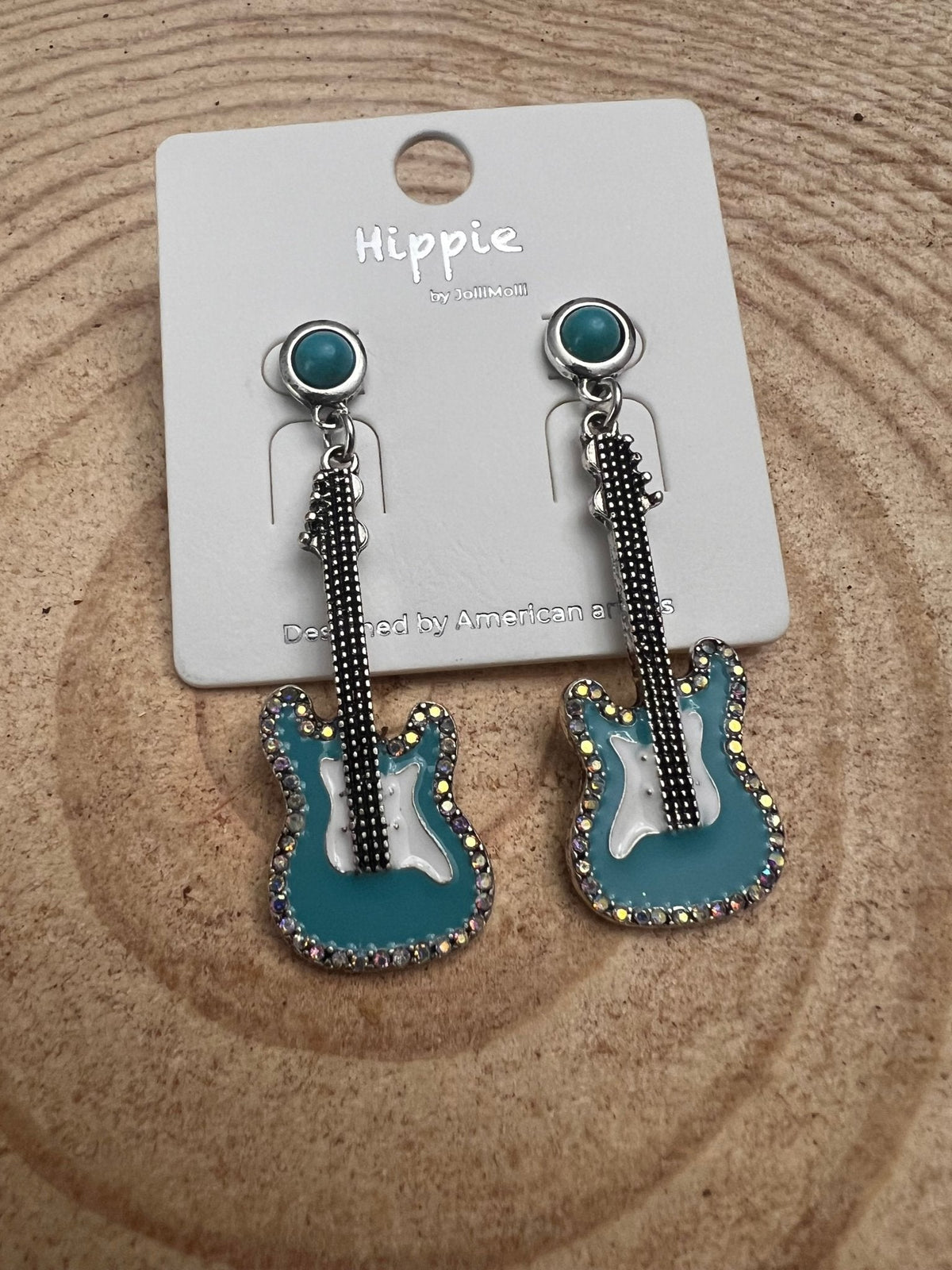 Turquoise Guitar Earrings