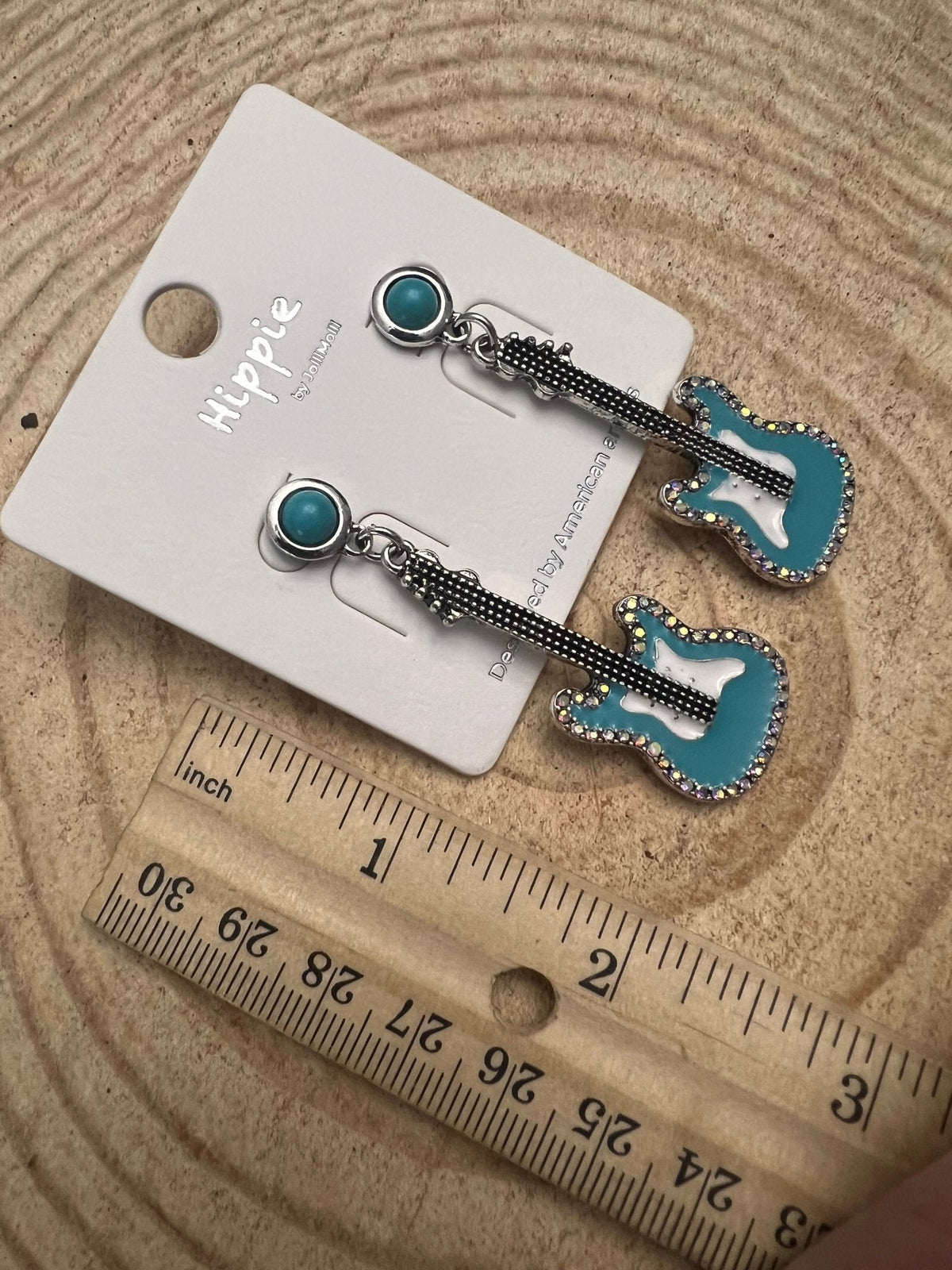 Turquoise Guitar Earrings