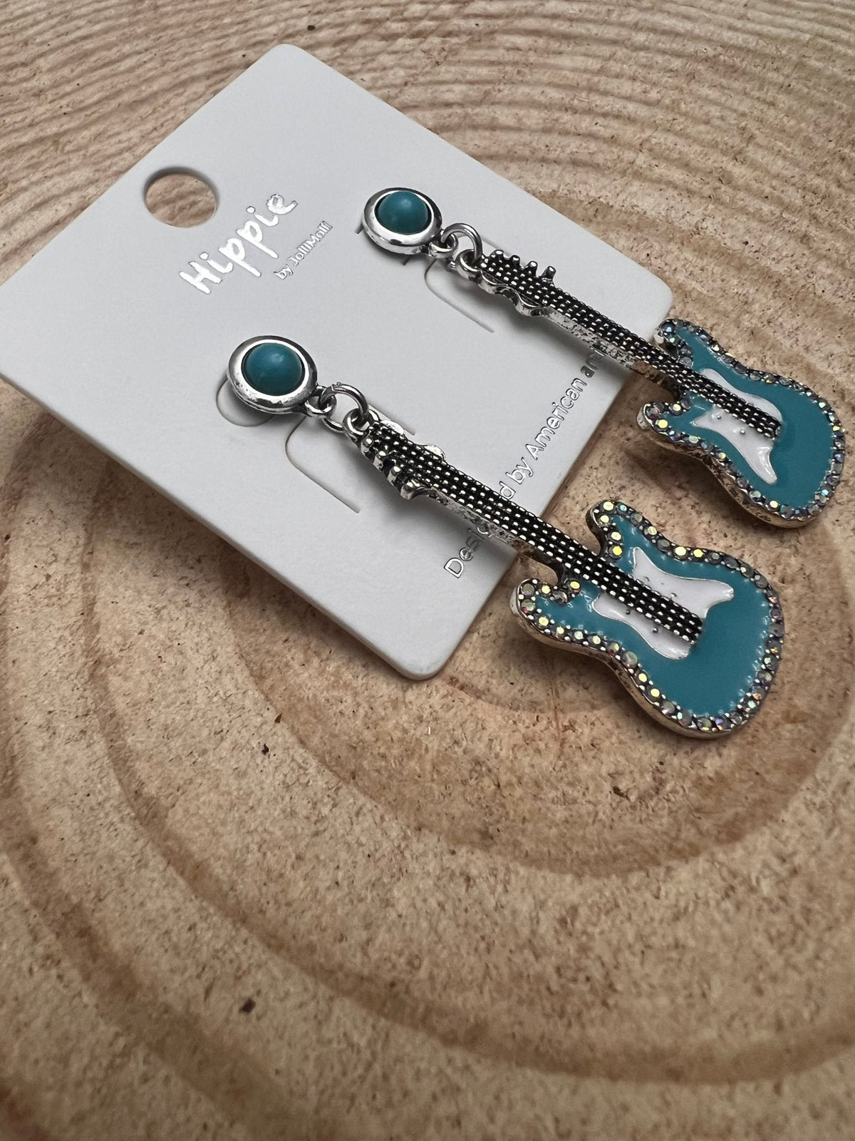 Turquoise Guitar Earrings
