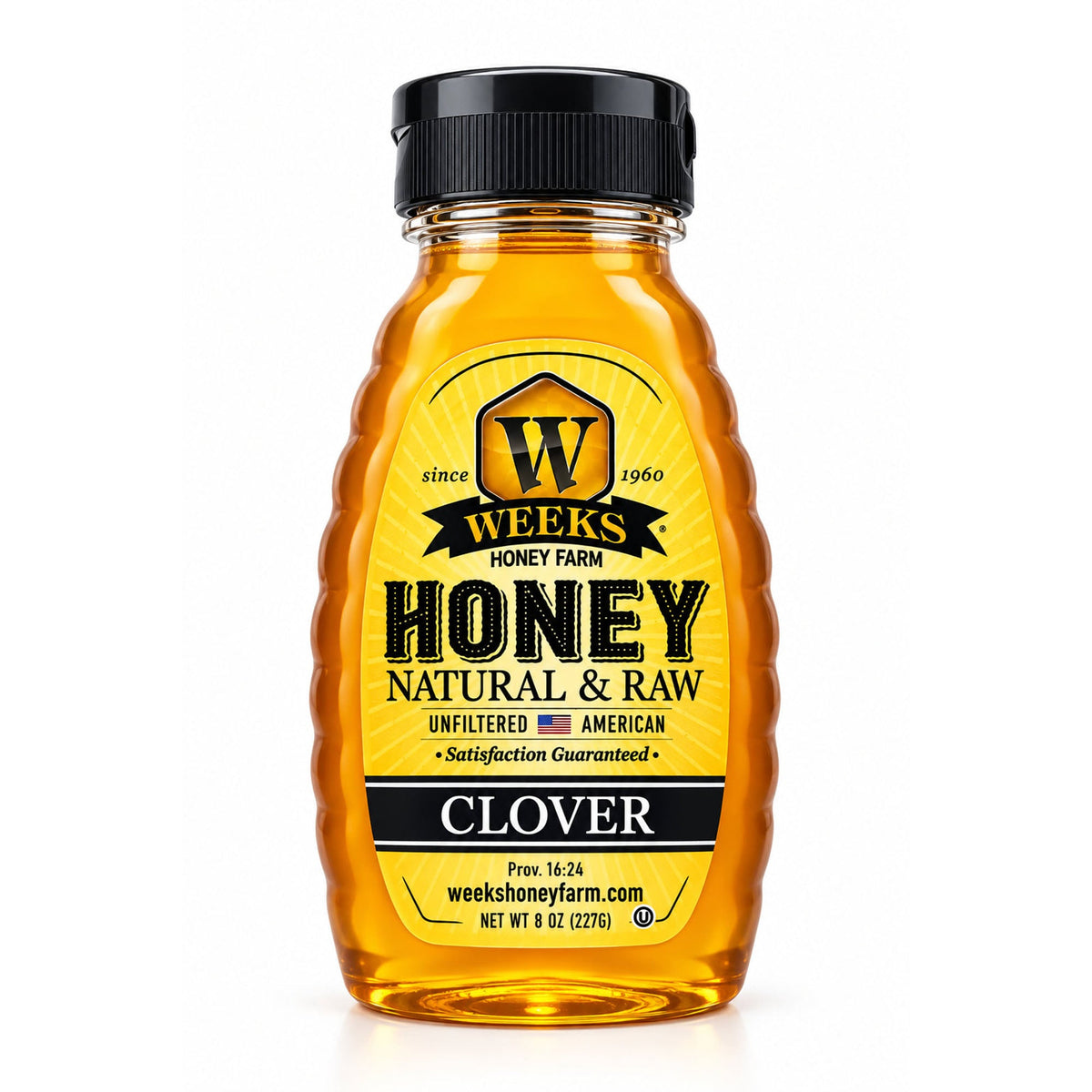 All-Natural Pure Raw Clover Honey - Sweet, Light, & Nutrient-Rich, No | Weeks Honey Farm