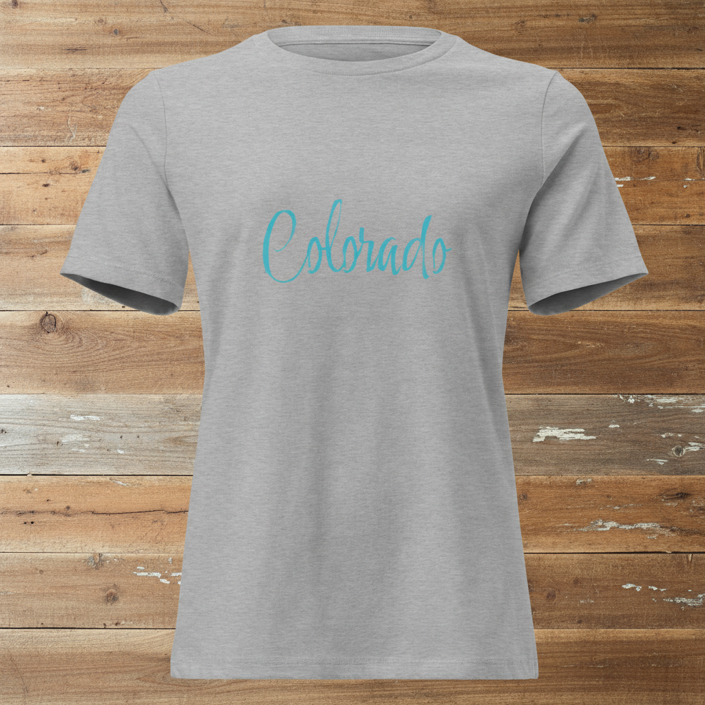 Women's Gray Colorado Tee on Barn Wood