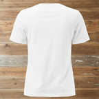Women's White Tee Back on Barn Wood