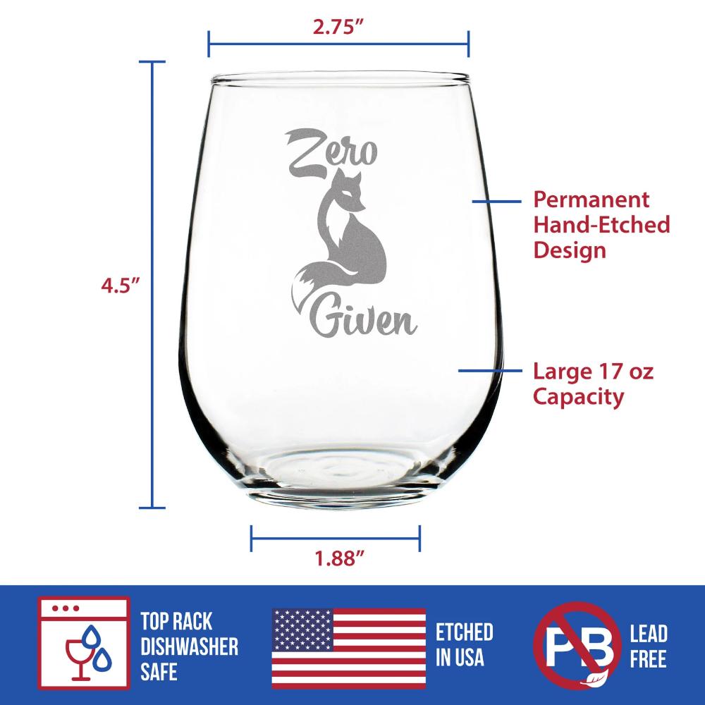 Zero Fox Given Stemless Wine Glass