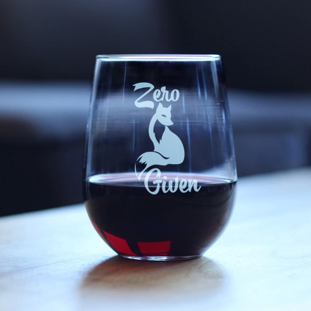 Zero Fox Given Stemless Wine Glass